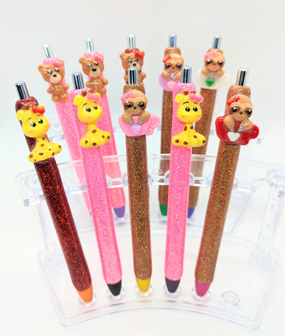 Colorful Animal Glitter Pens