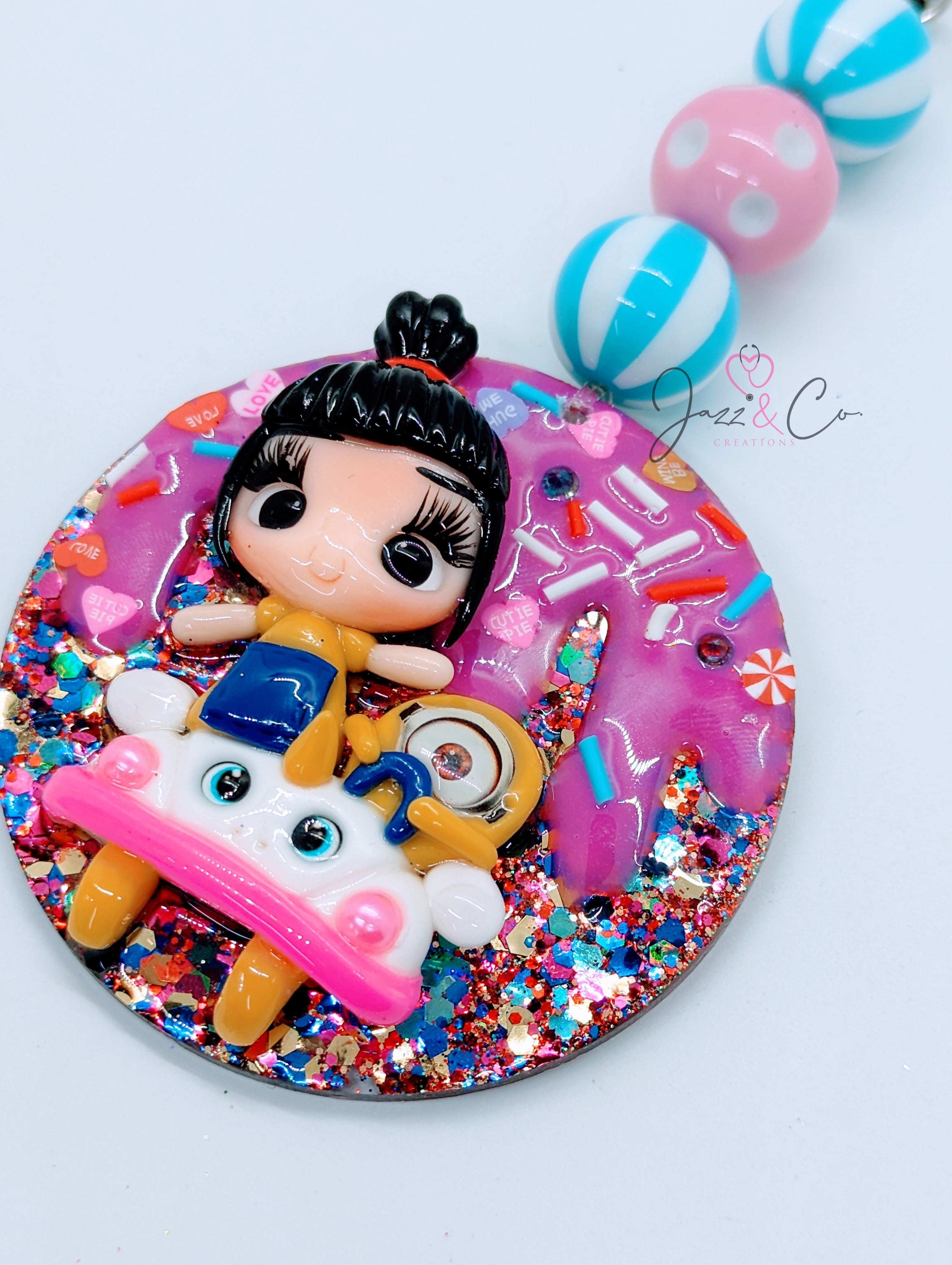 Girl and Minion Friend Key Chain