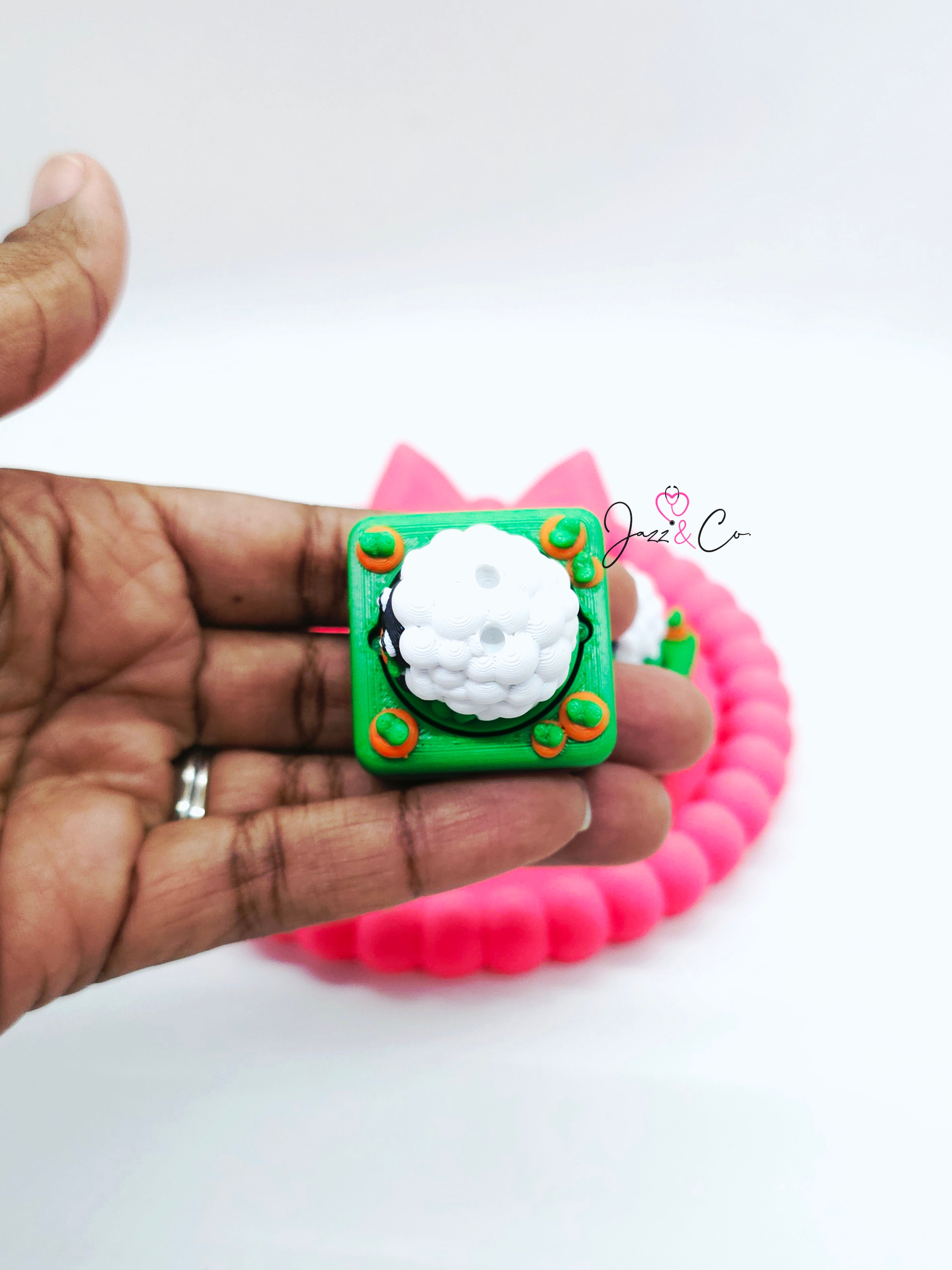 Sheep Garden Fidget Clicker Keychain