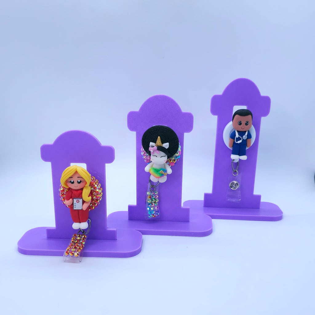 Badge Reel Display Stand - 3D Printed Holder (Small, Medium, Large)