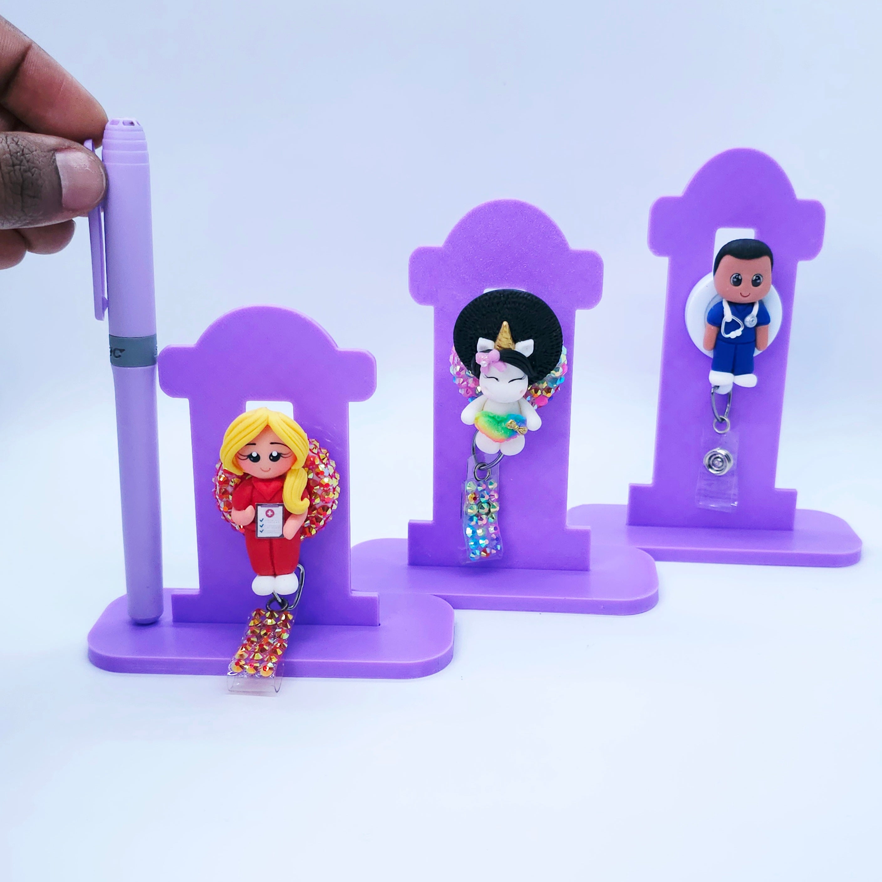 Badge Reel Display Stand - 3D Printed Holder (Small, Medium, Large)