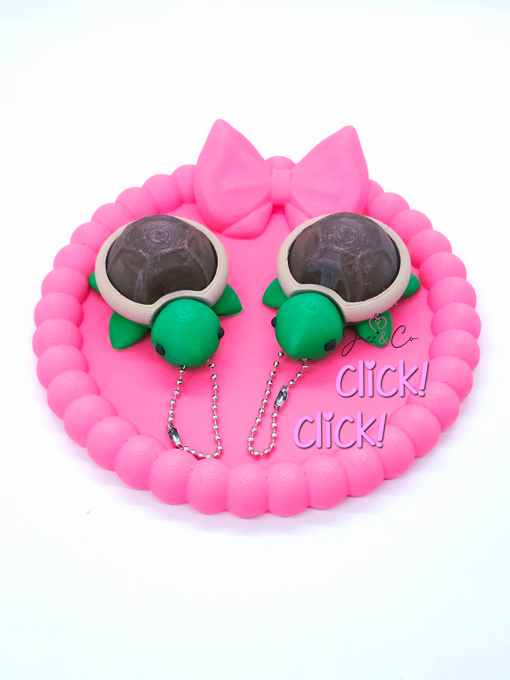 Turtle 3D Printed Fidget Clicker Keychain