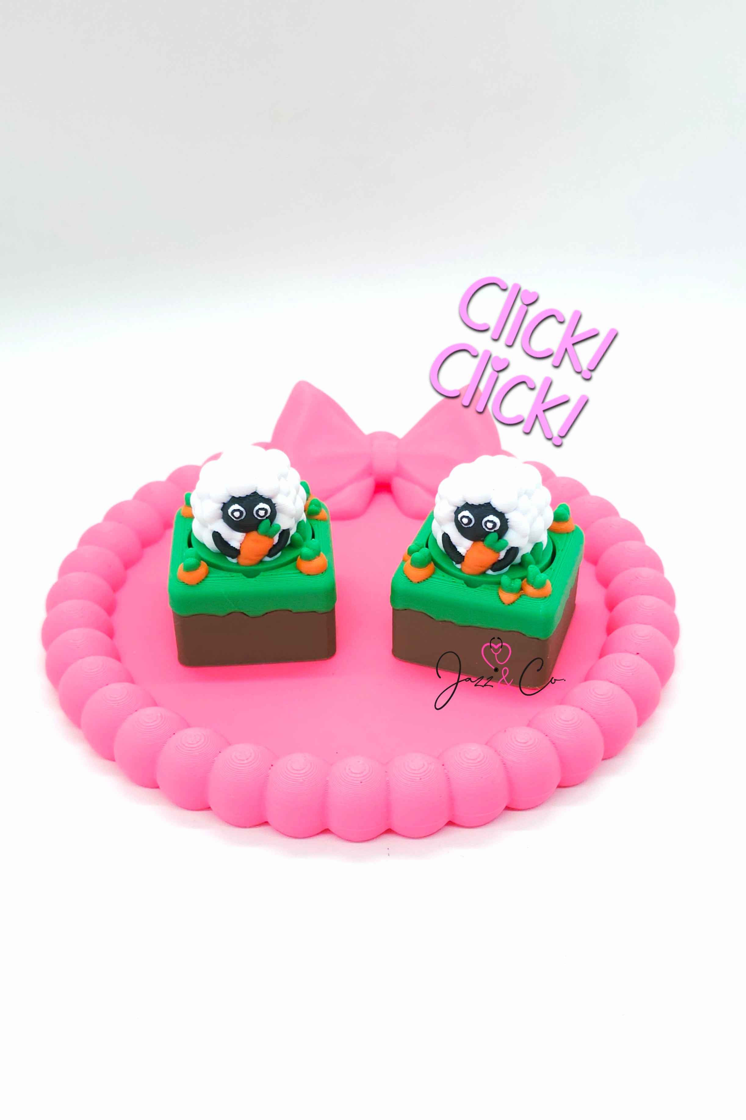Sheep Garden Fidget Clicker Keychain