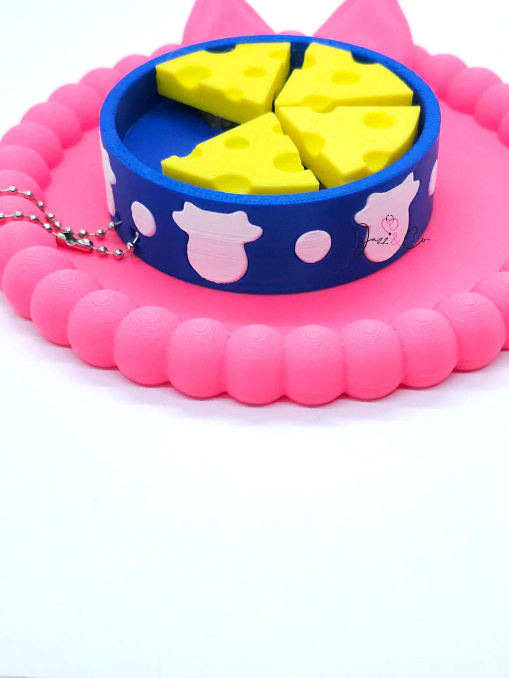 Cheese Wheel Fidget Clicker Keychain
