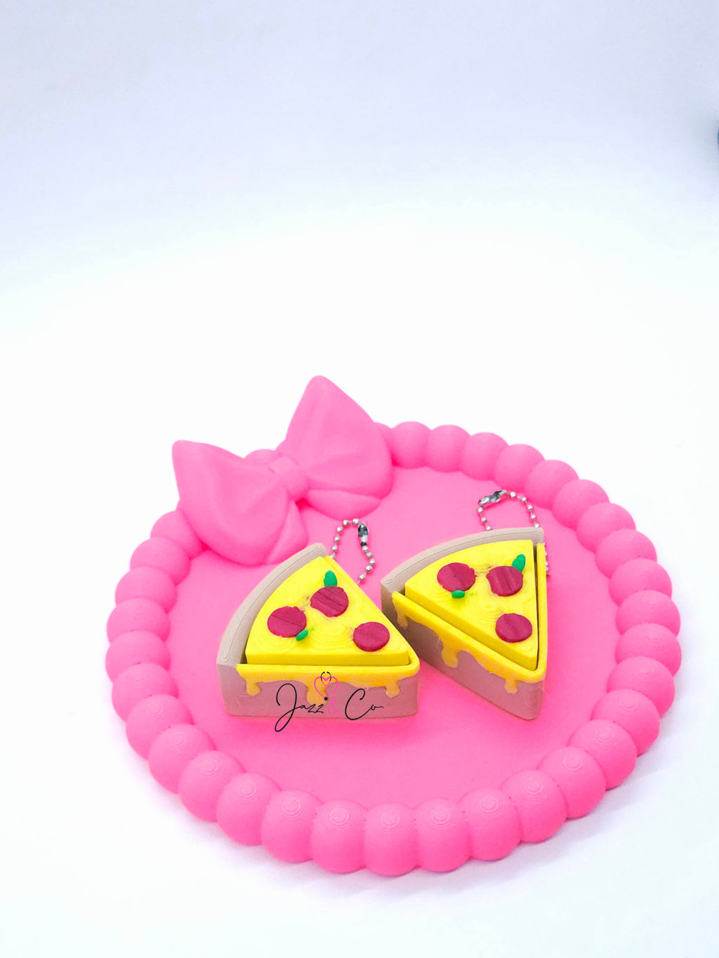 Pizza Slice 3D Printed Fidget Clicker Keychain