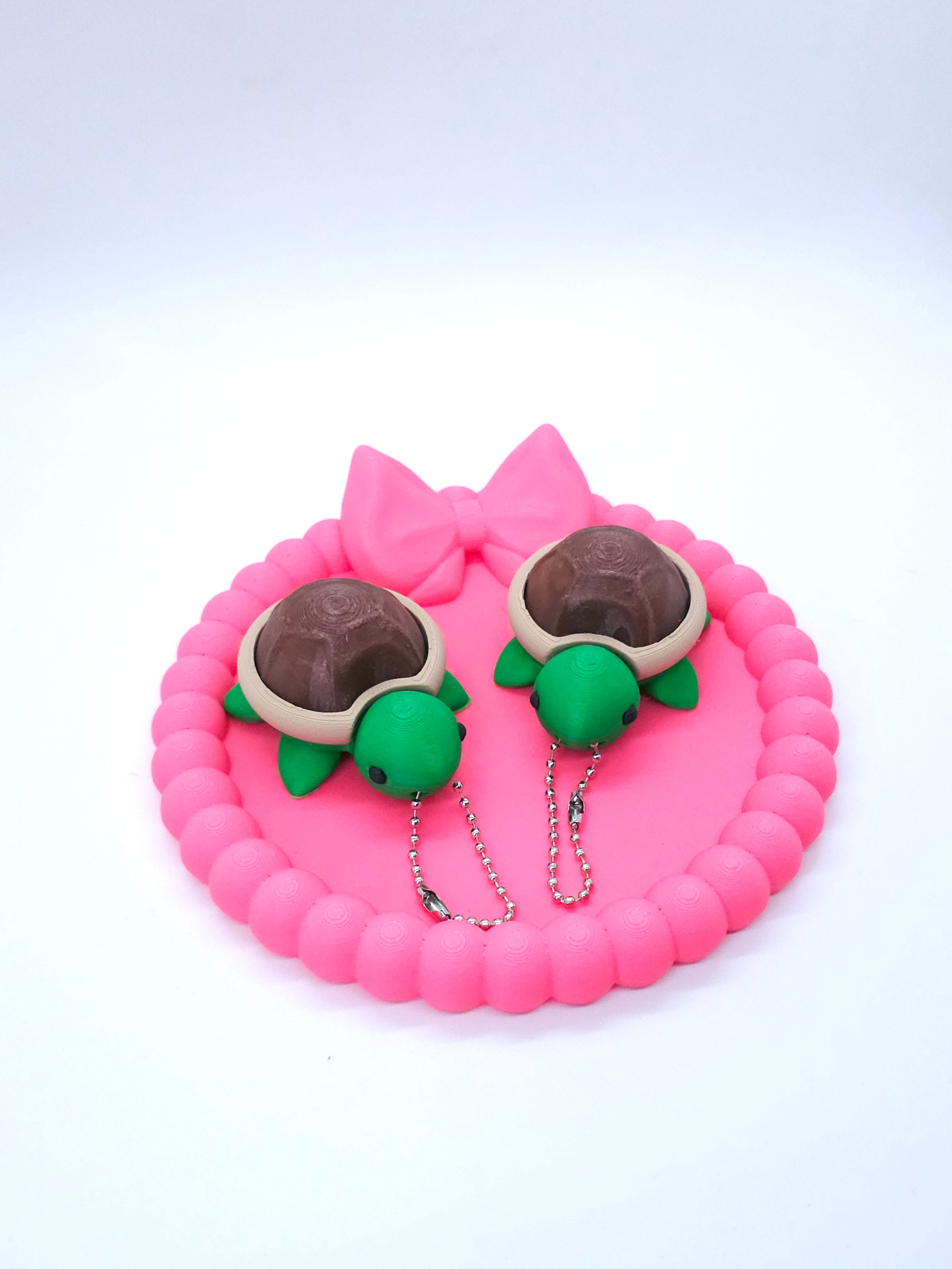 Turtle 3D Printed Fidget Clicker Keychain