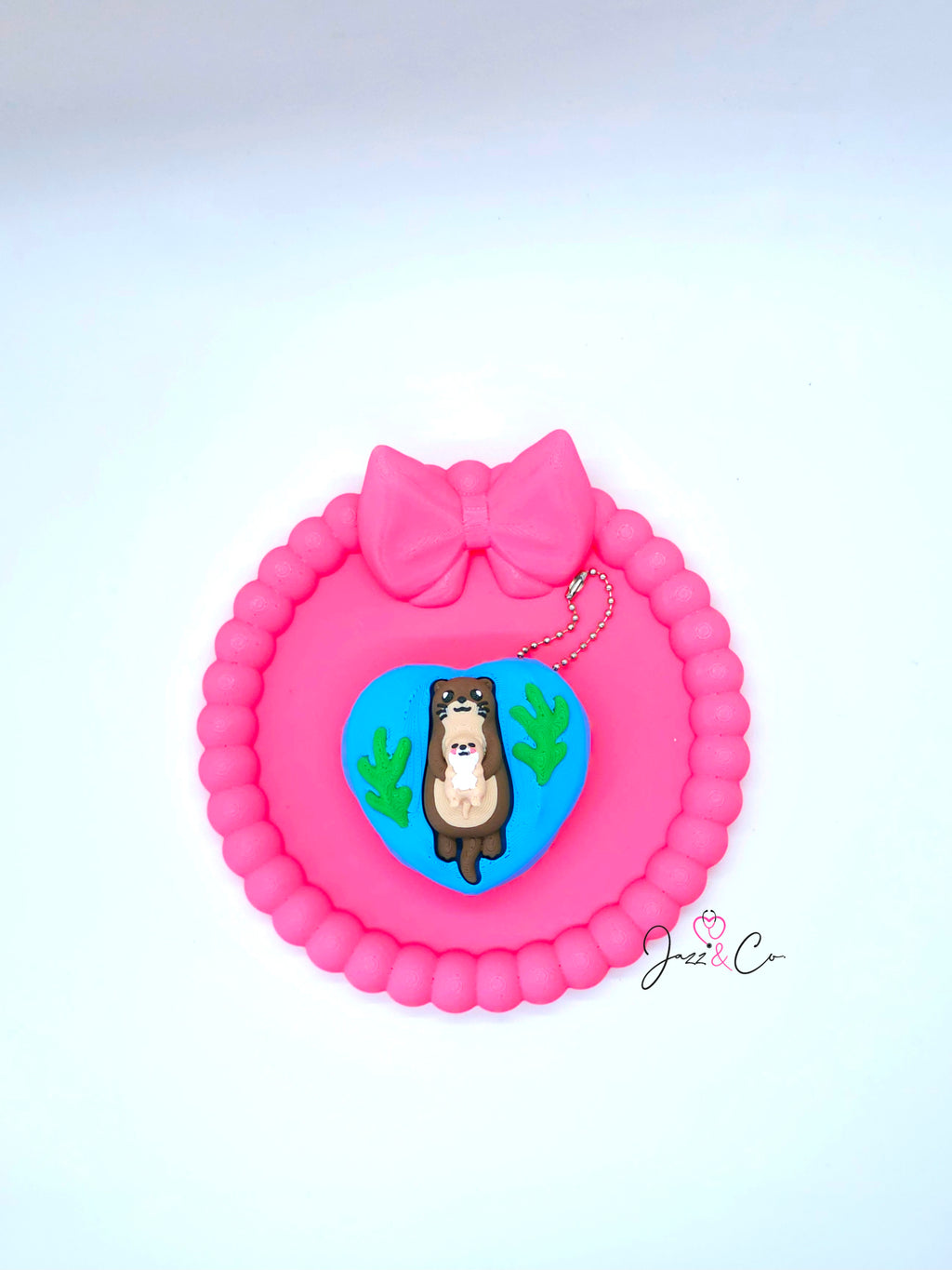 Otter Heart Fidget Clicker Keychain