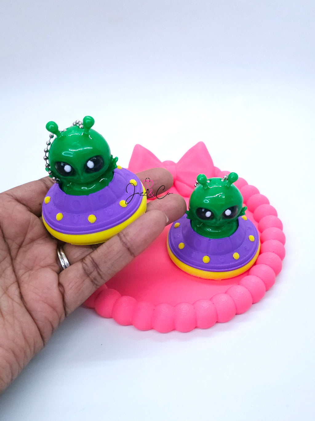 Alien 3D Printed Fidget Clicker Keychain