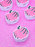 Pink Pumpkin & Skeleton Straw Topper