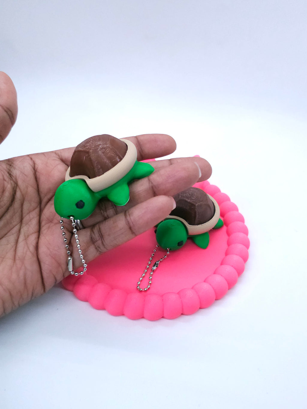 Turtle 3D Printed Fidget Clicker Keychain