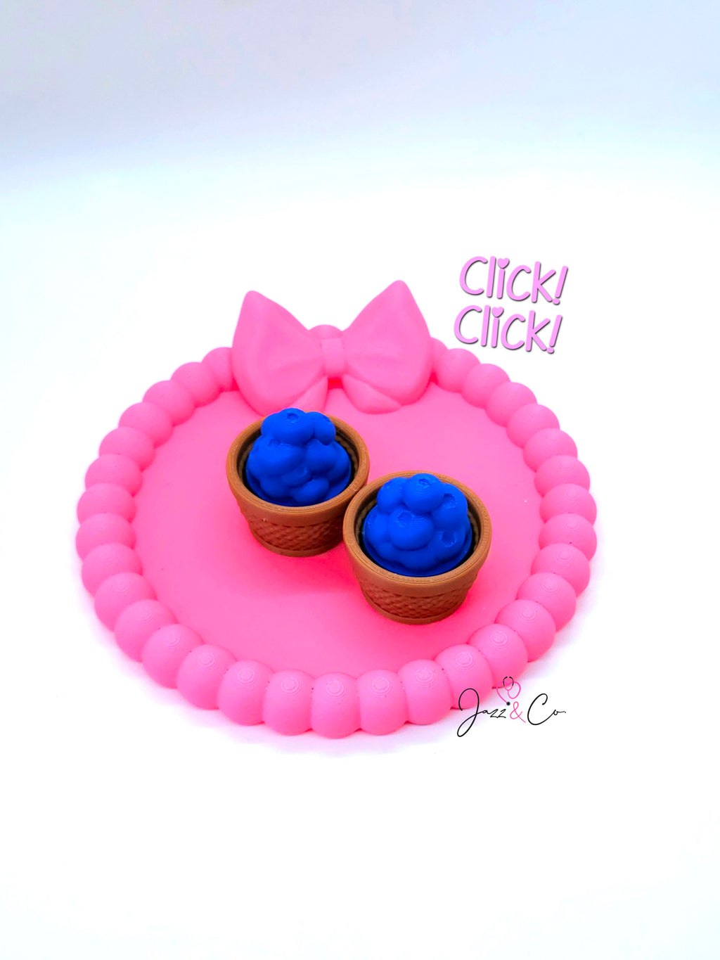Blueberry Basket Fidget Clicker Keychain