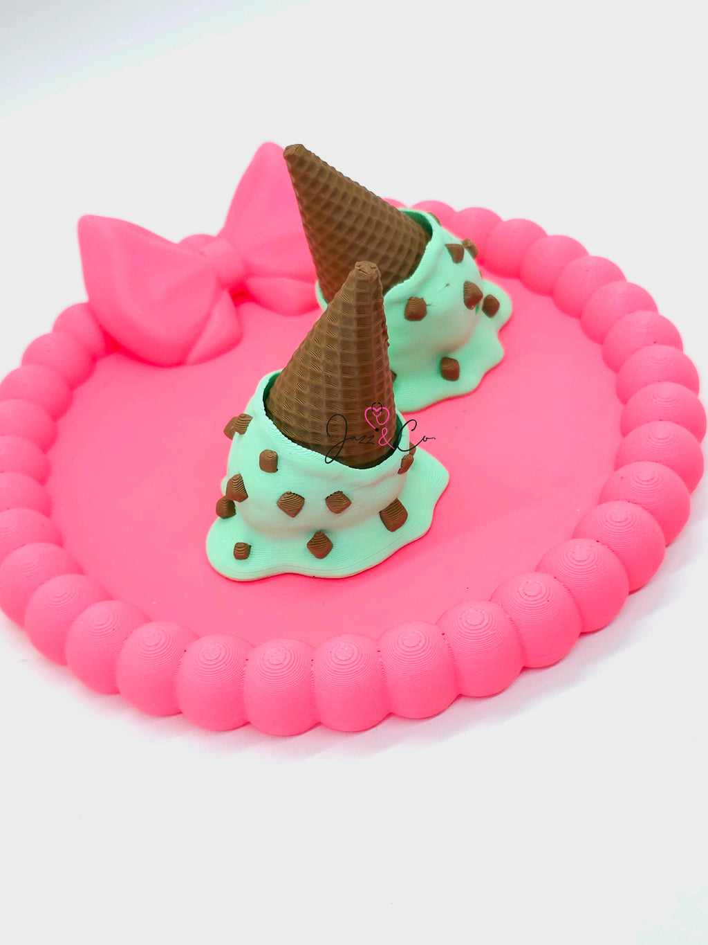 Upside Down Melting Ice Cream Cone Fidget Clicker Keychain