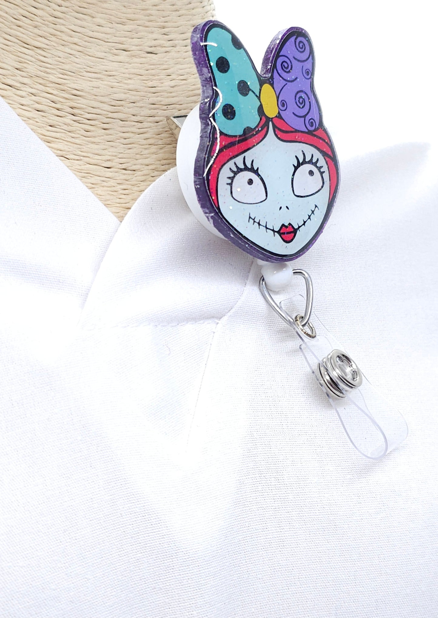 Sally Rag Doll Badge Reel