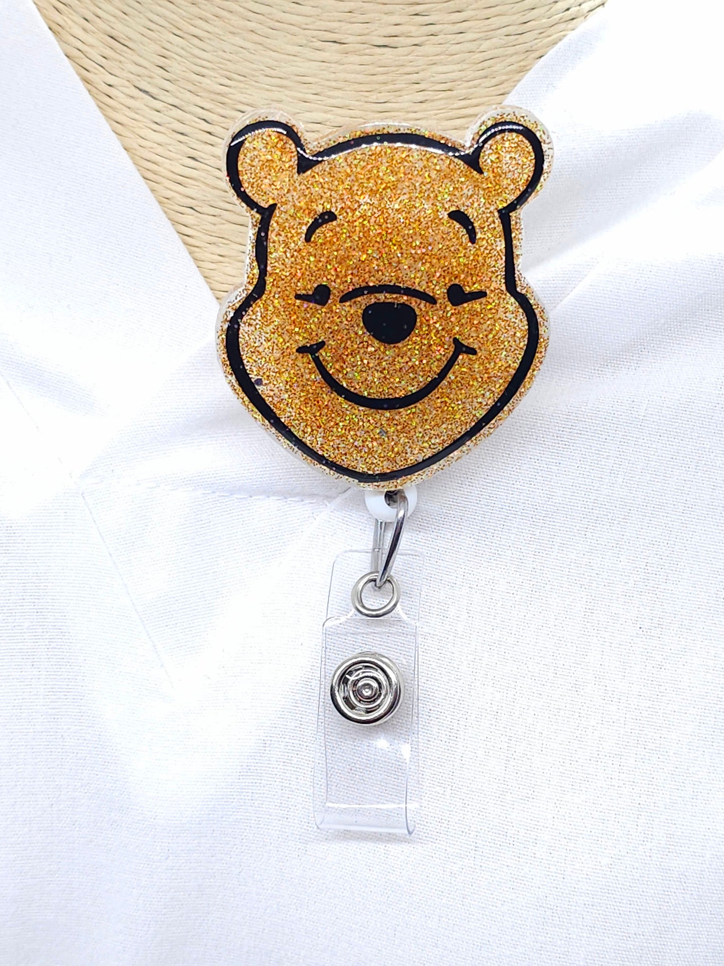 Honey Bear Glitter Badge Reel