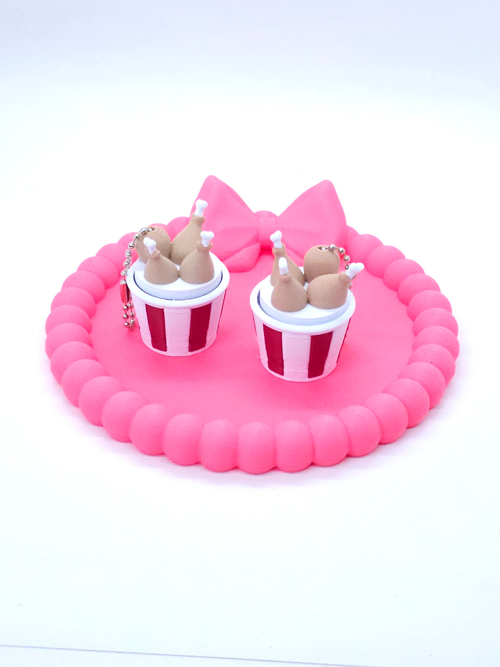 Fried Chicken Bucket 3D Printed Fidget Clicker Keychain