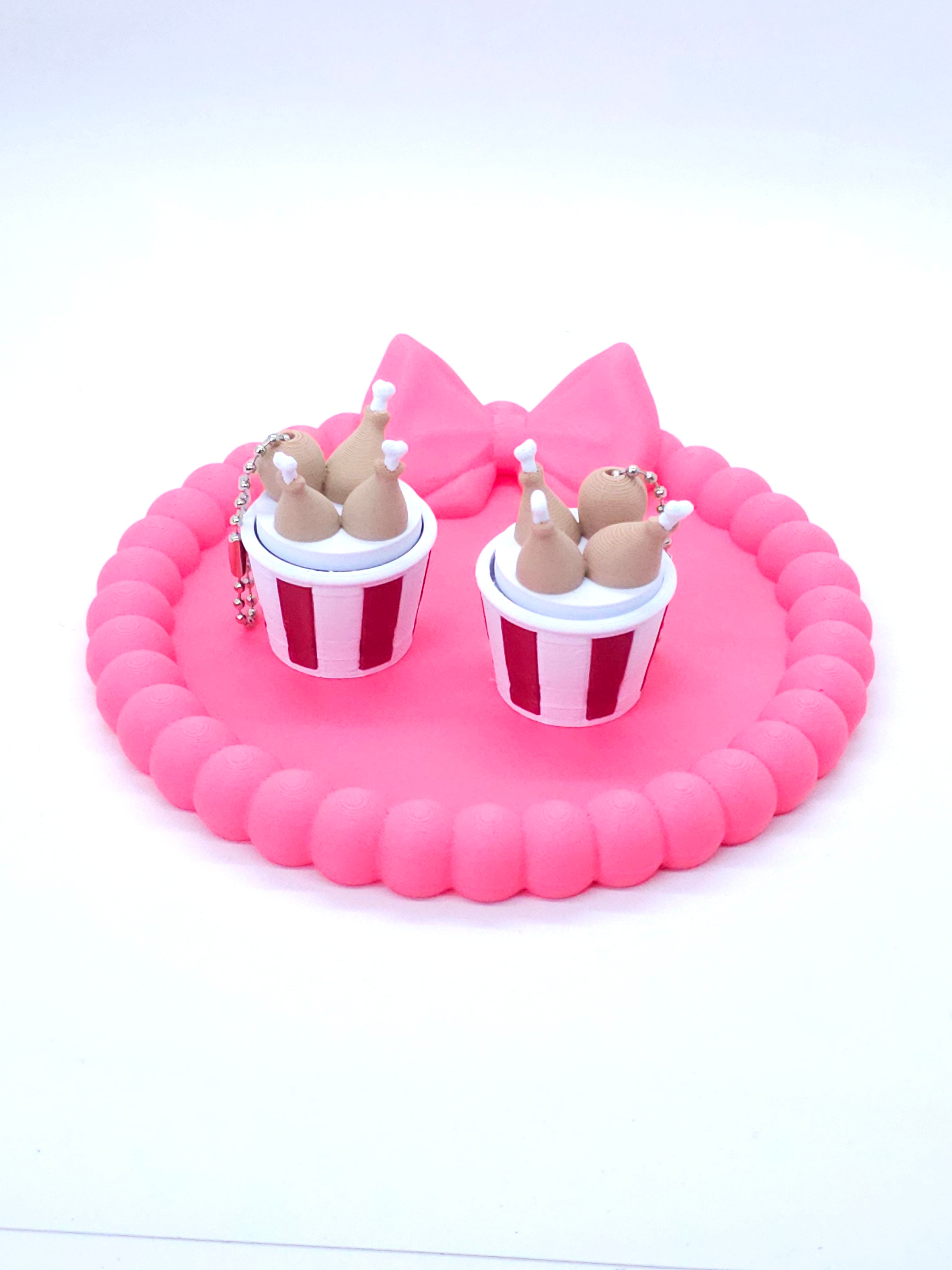 Fried Chicken Bucket 3D Printed Fidget Clicker Keychain