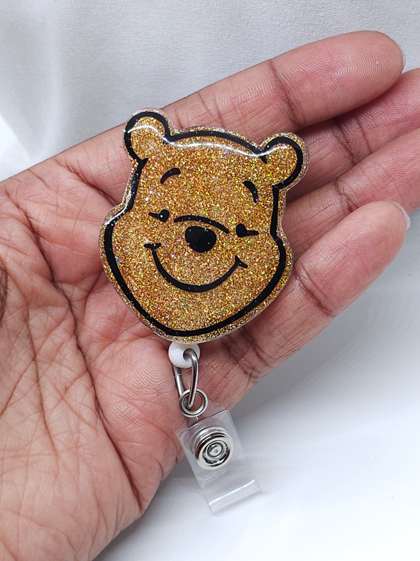 Honey Bear Glitter Badge Reel