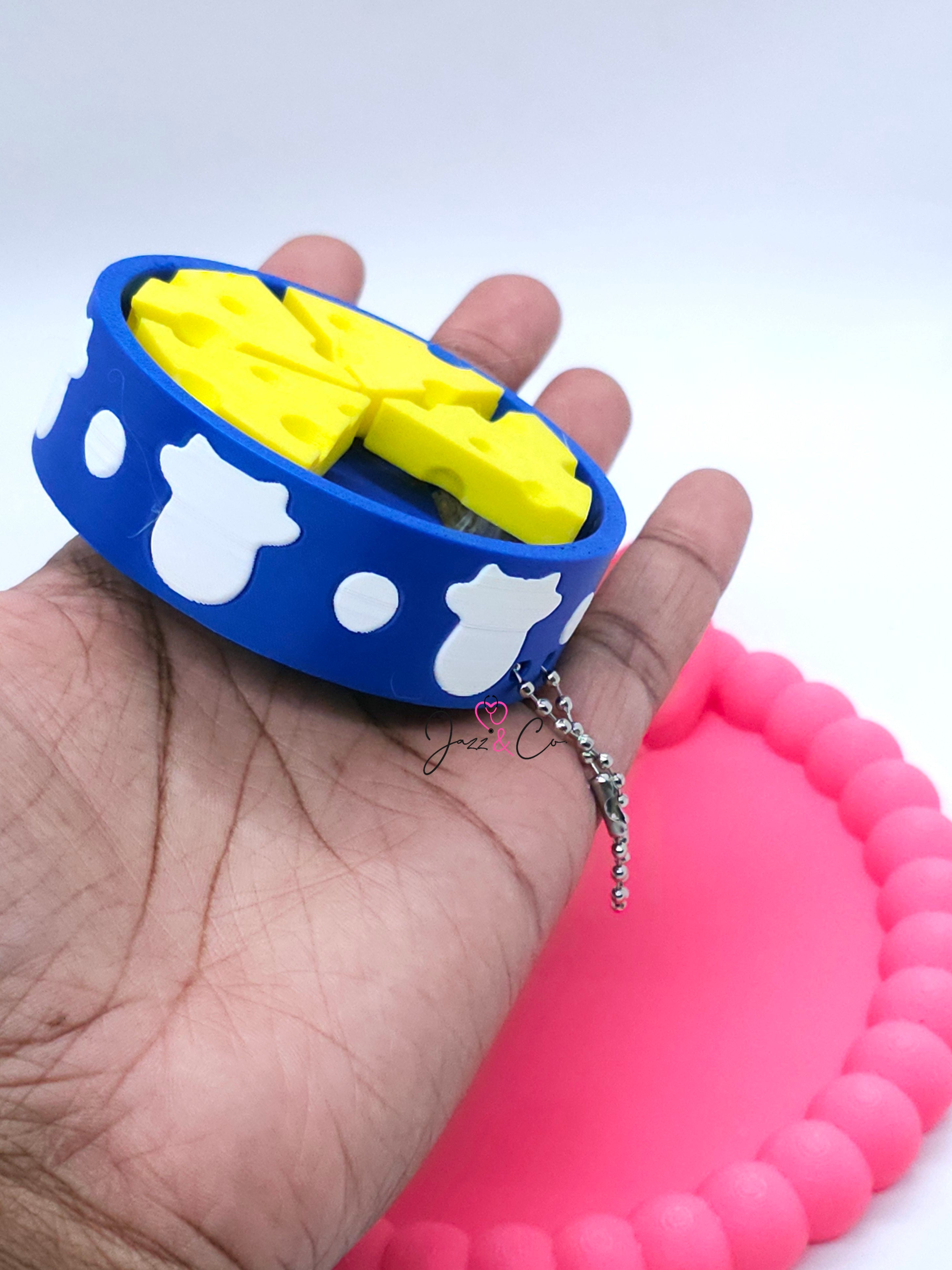 Cheese Wheel Fidget Clicker Keychain