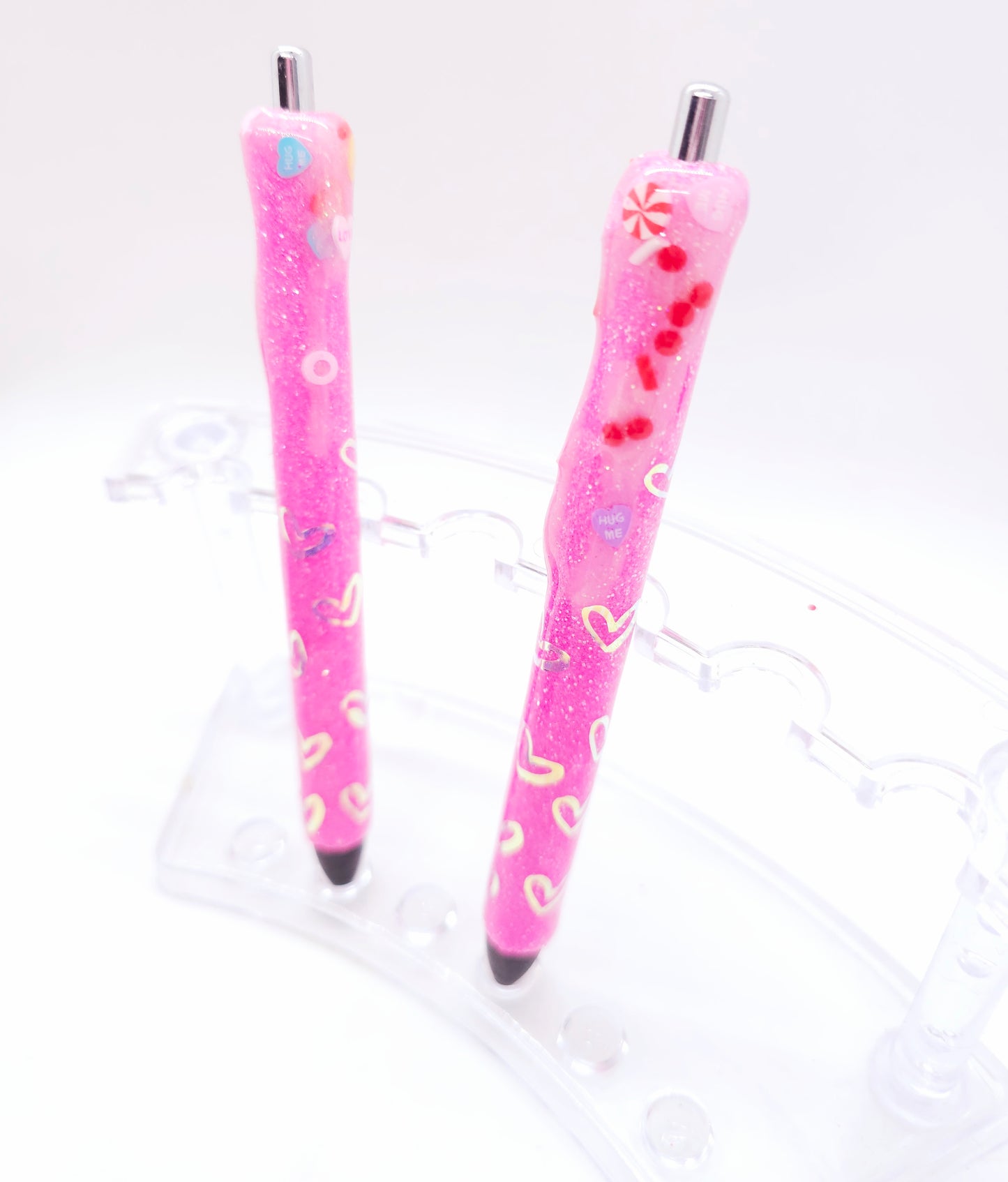 Pink Heart Glitter Pens