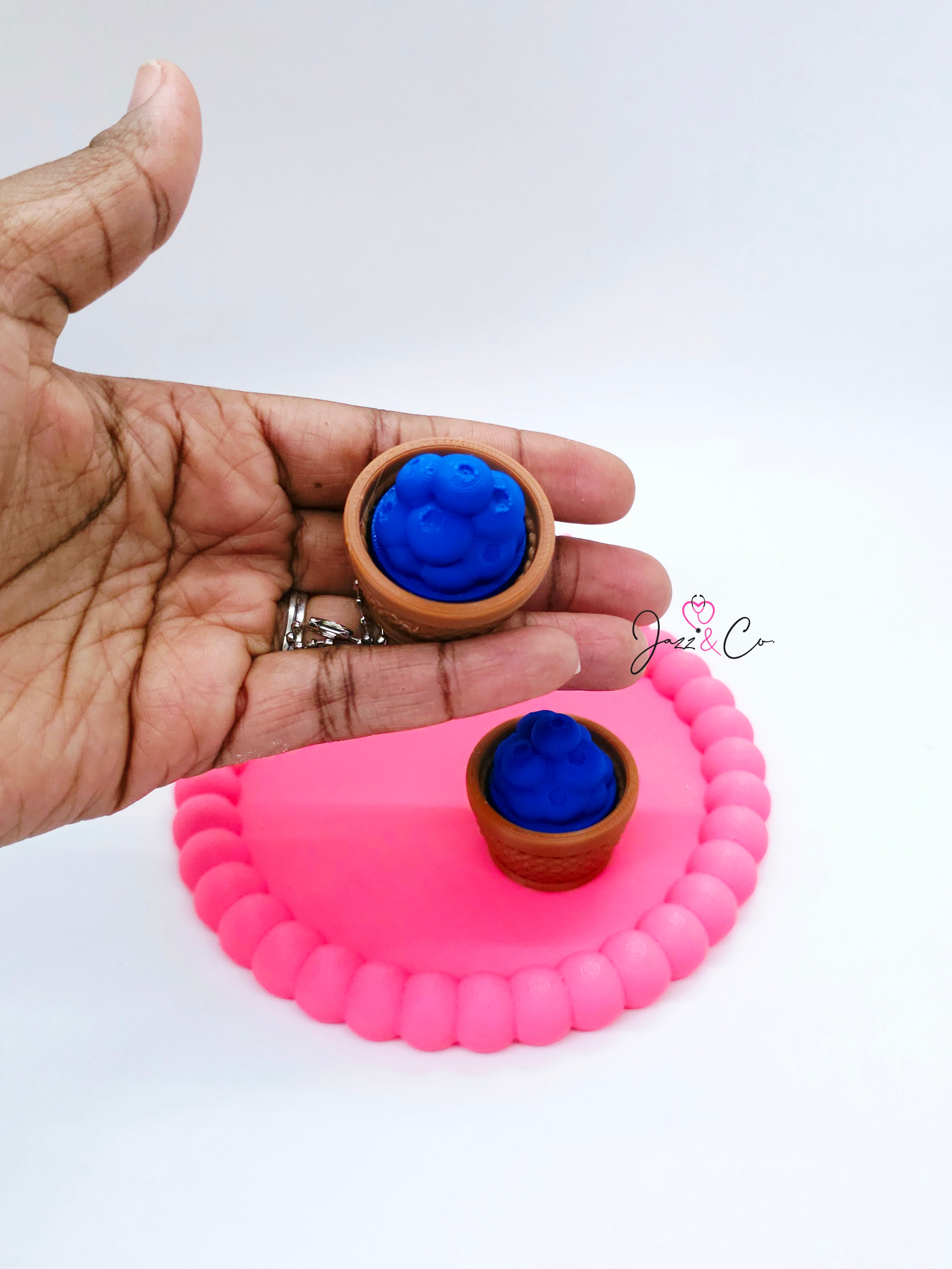 Blueberry Basket Fidget Clicker Keychain