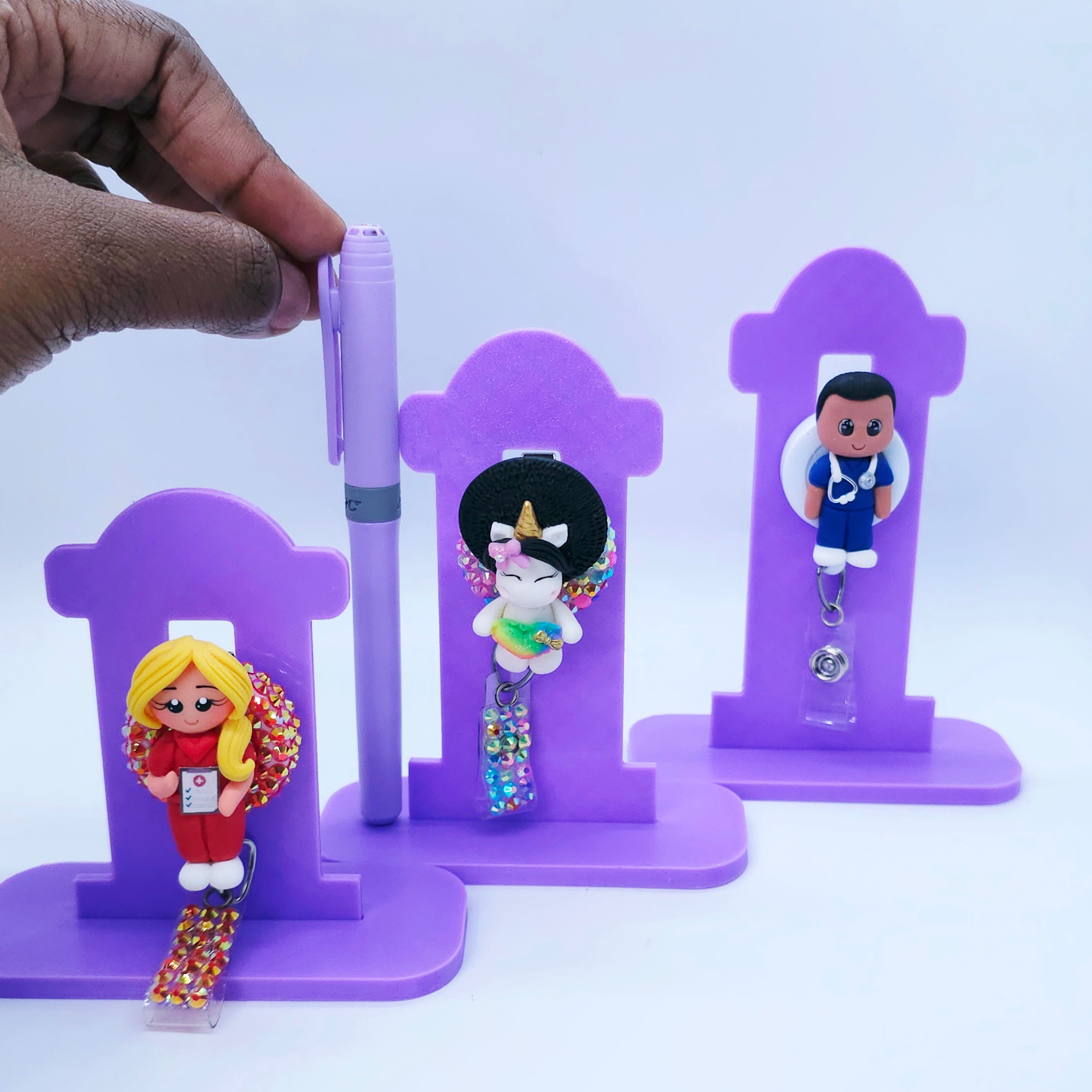 Badge Reel Display Stand - 3D Printed Holder (Small, Medium, Large)