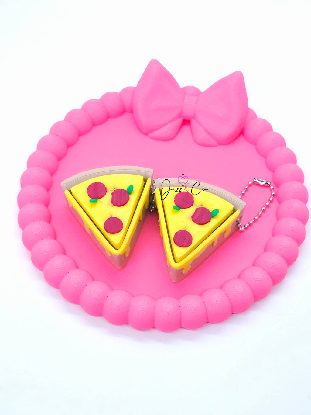 Pizza Slice 3D Printed Fidget Clicker Keychain