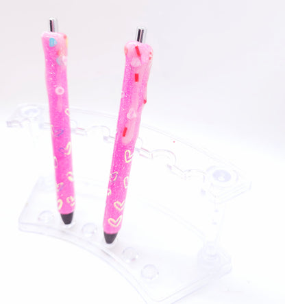 Pink Heart Glitter Pens