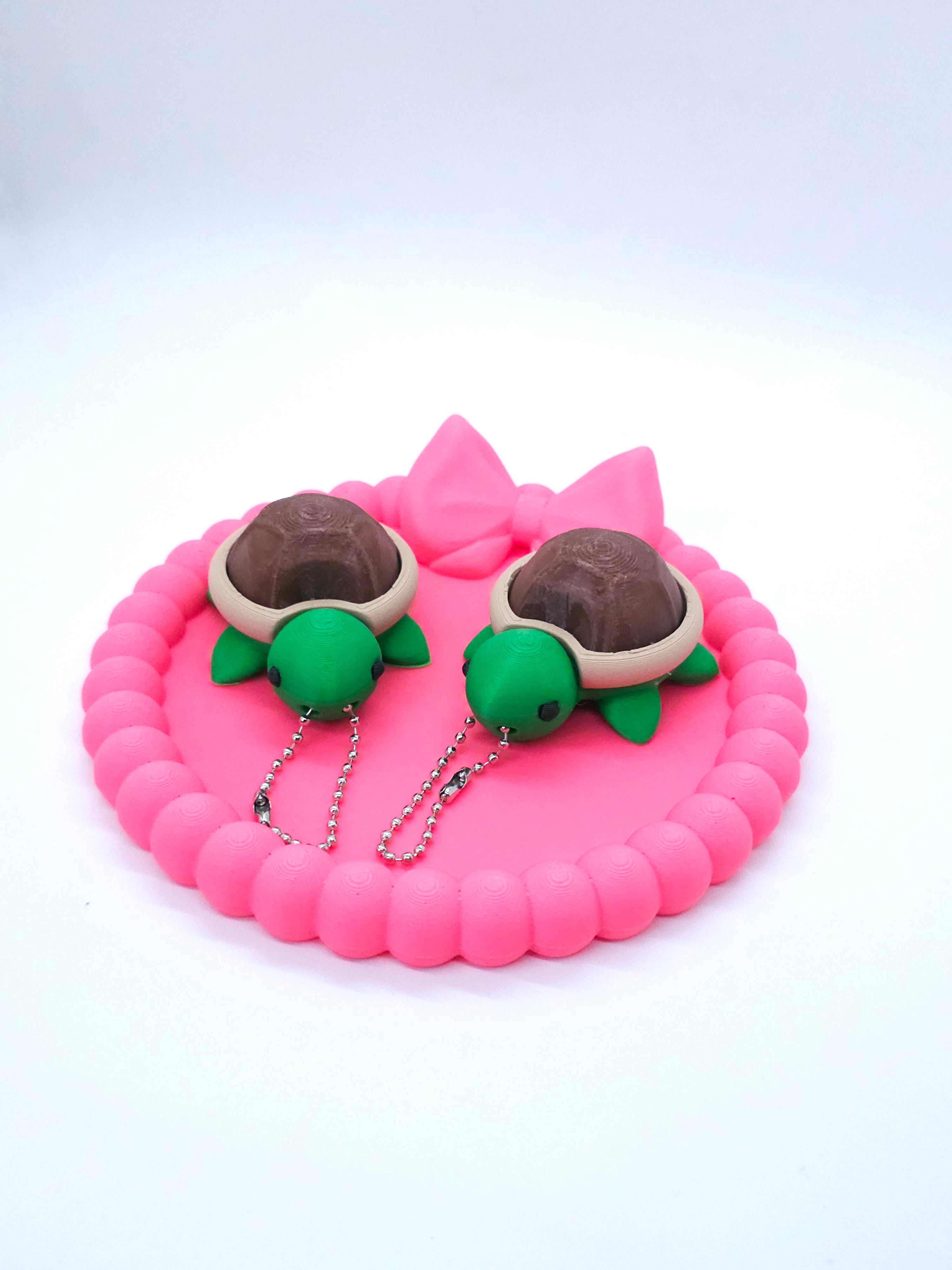 Turtle 3D Printed Fidget Clicker Keychain