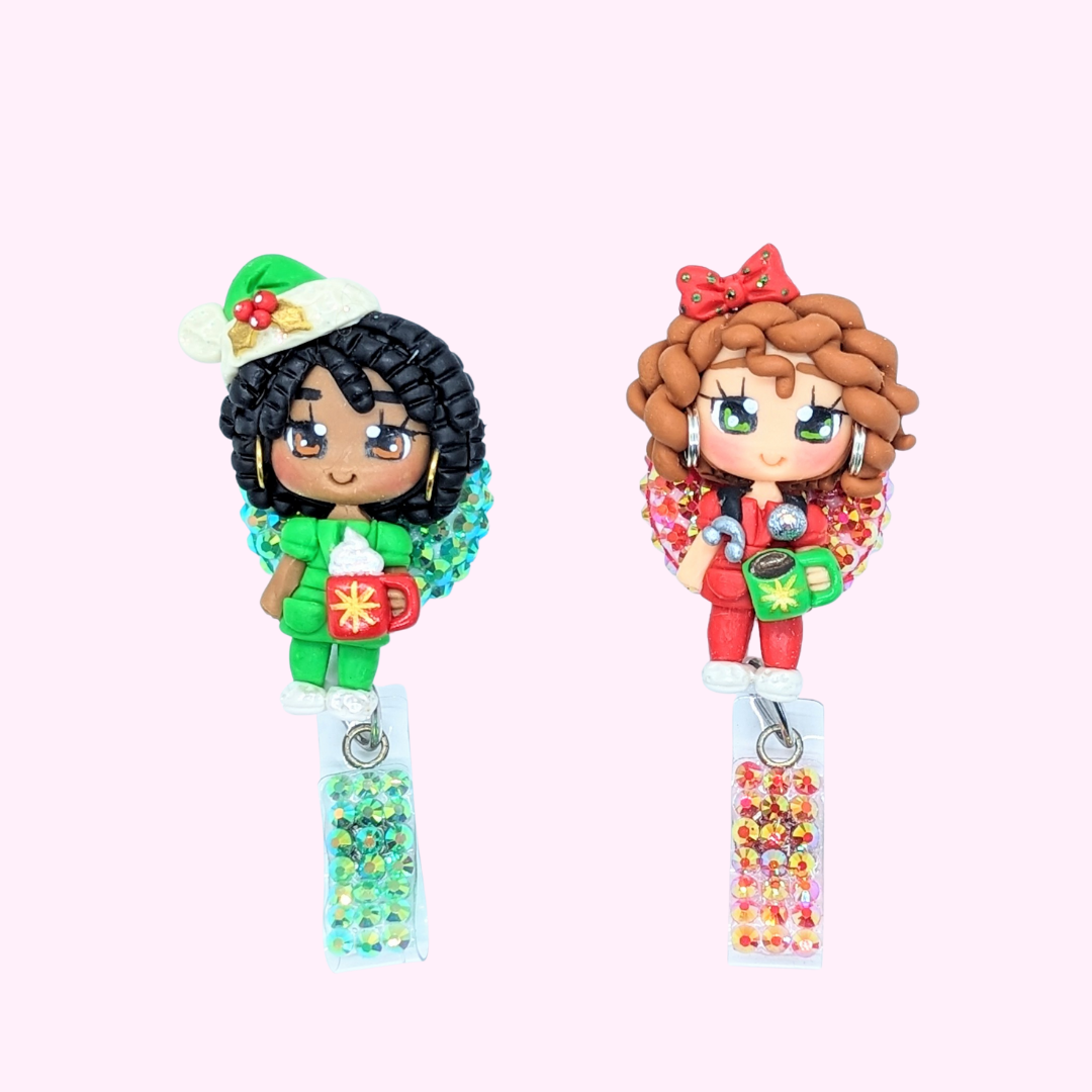 New Christmas Nurse Badge Reel