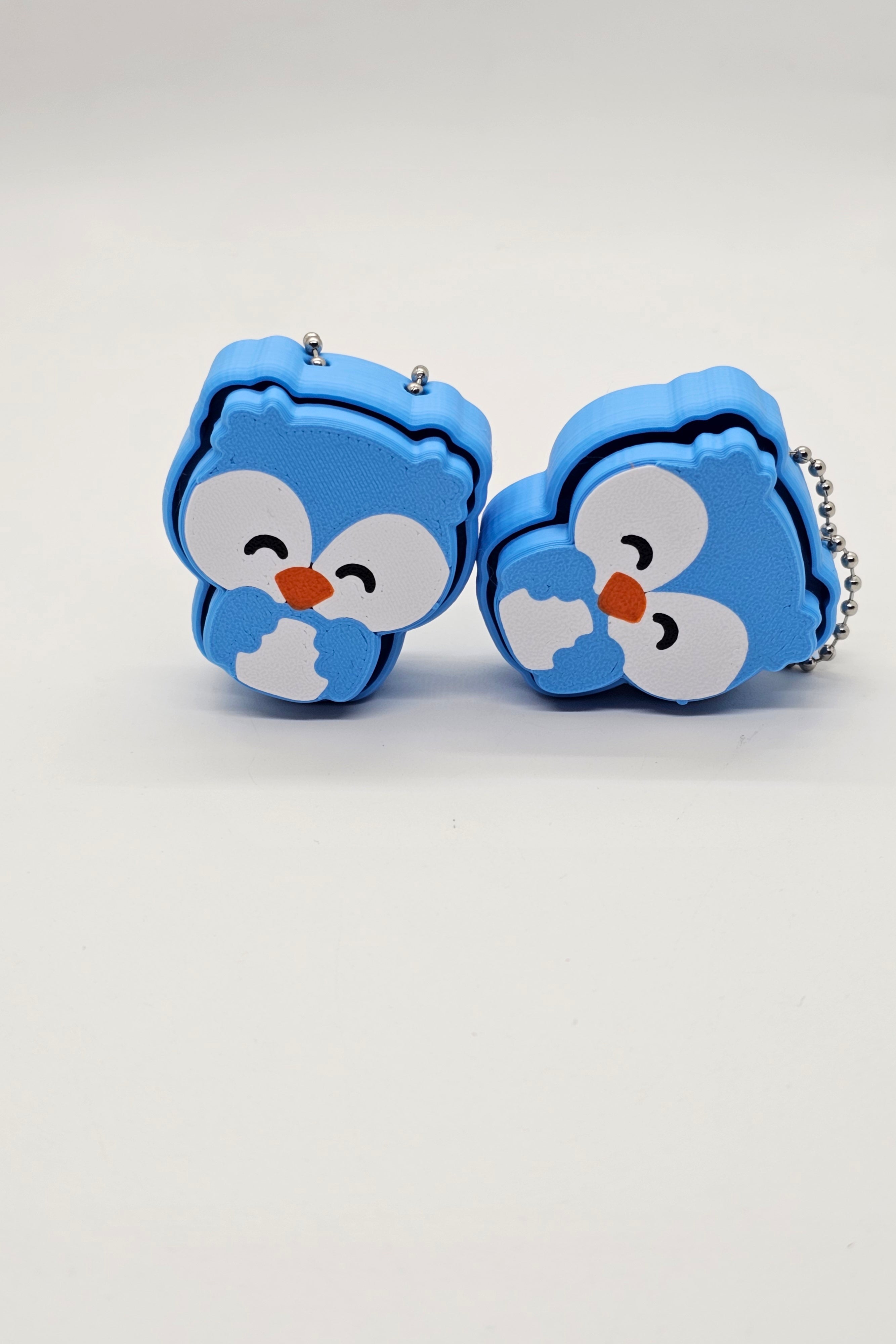 Owl Fidget Clicker Keychain - Blue