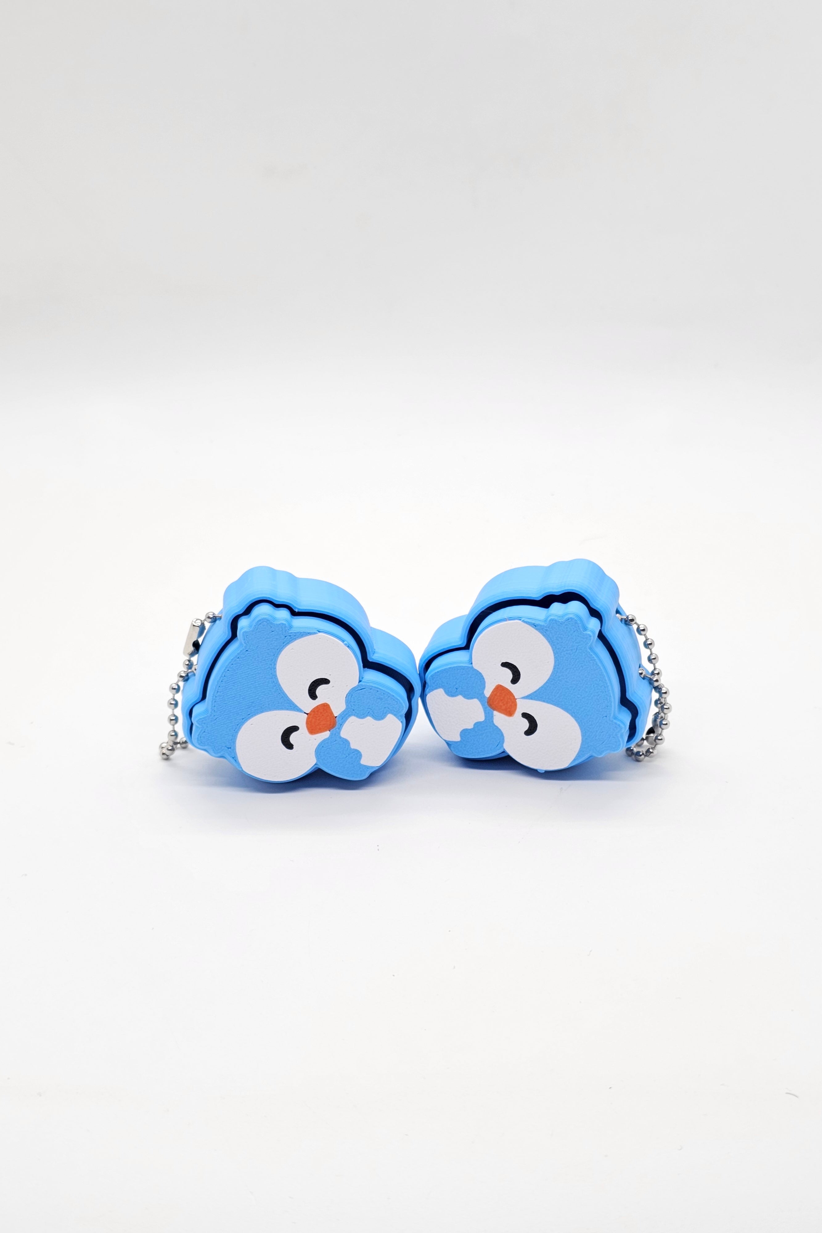 Owl Fidget Clicker Keychain - Blue