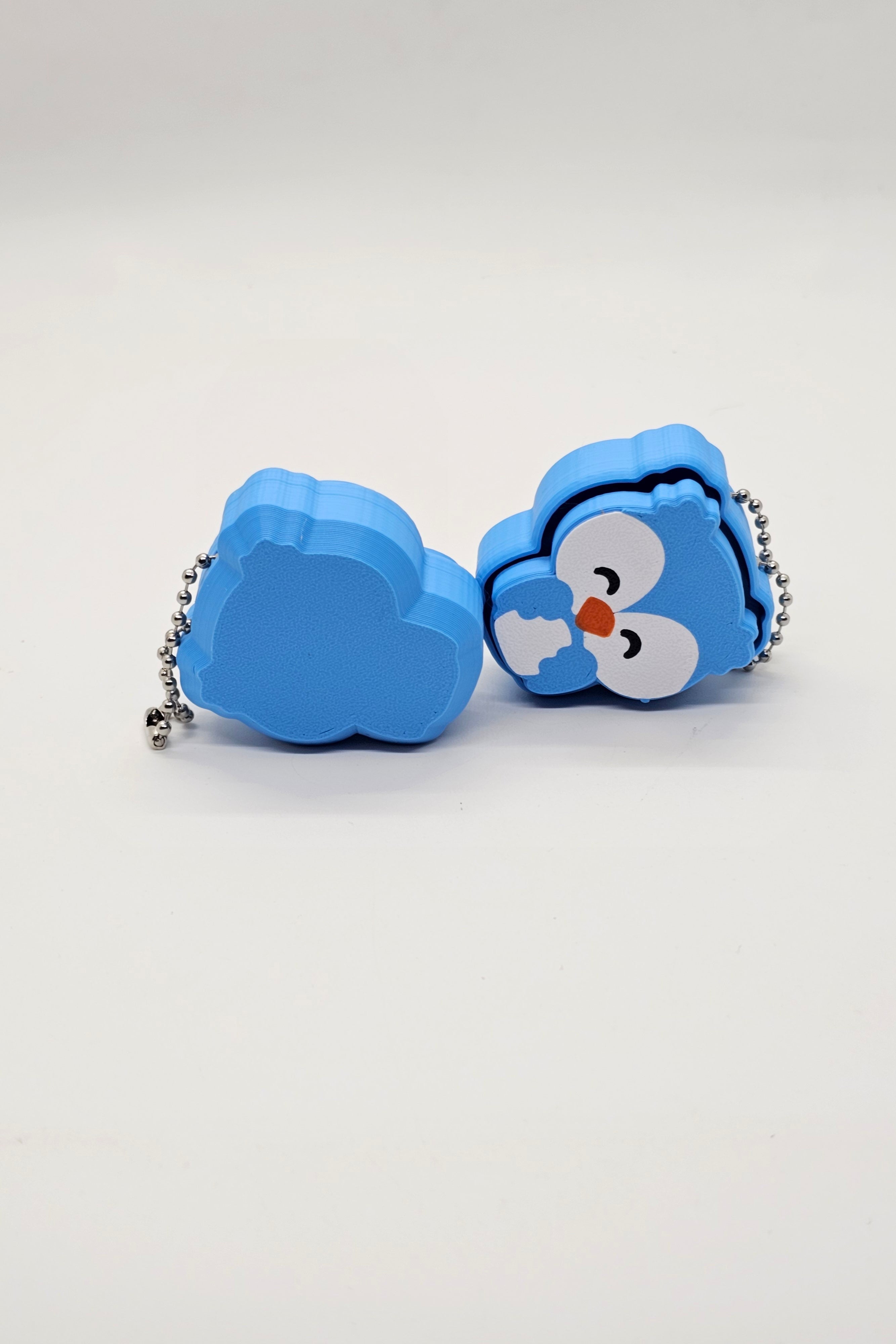 Owl Fidget Clicker Keychain - Blue