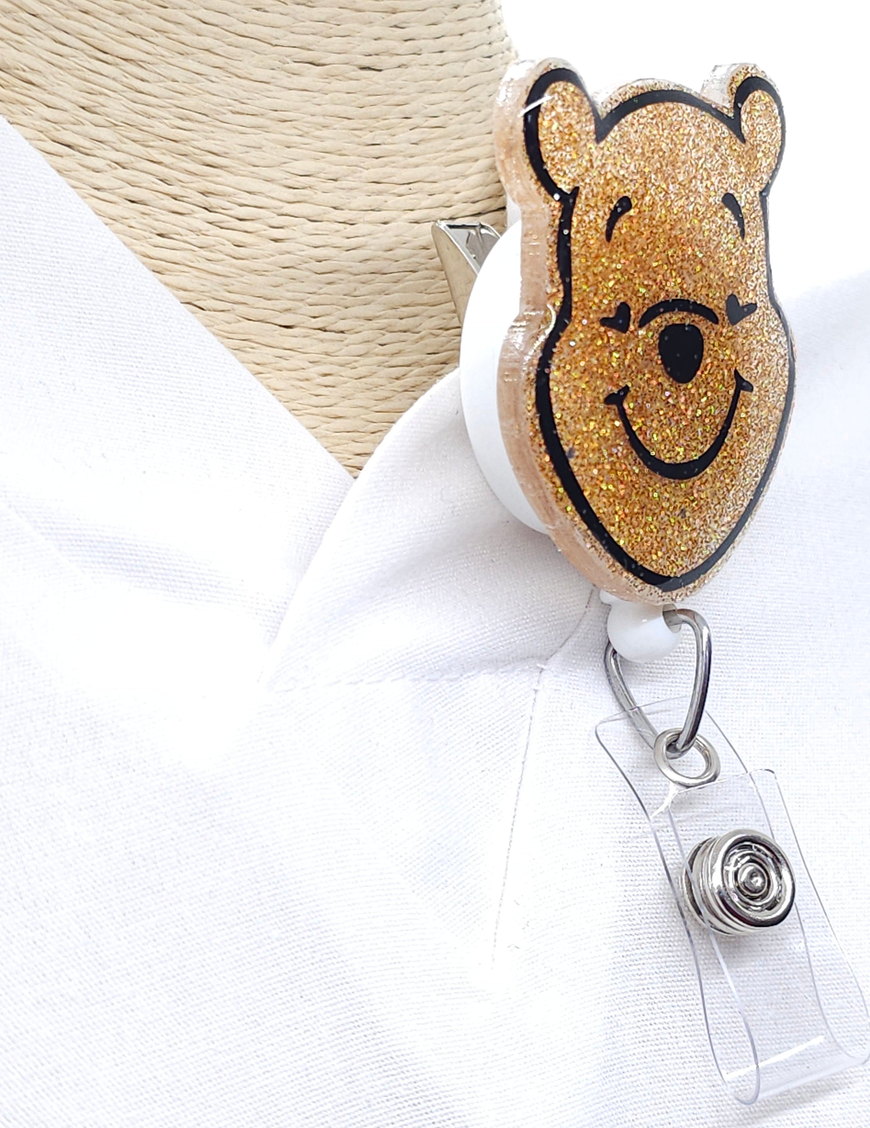 Honey Bear Glitter Badge Reel