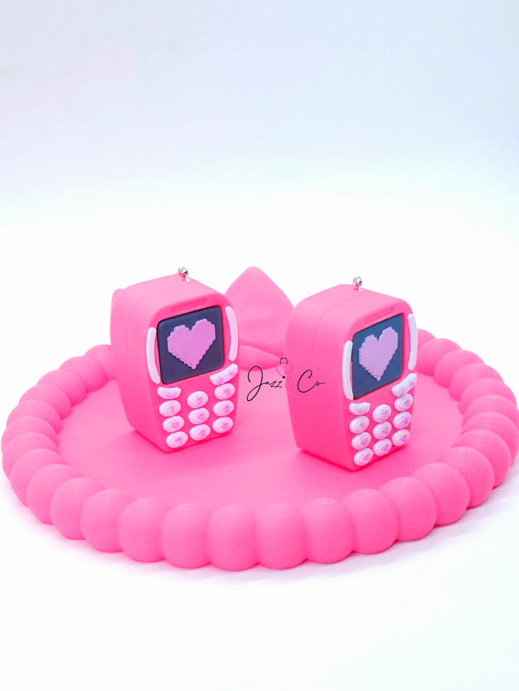 Pink Retro Phone 3D Printed Fidget Clicker Keychain