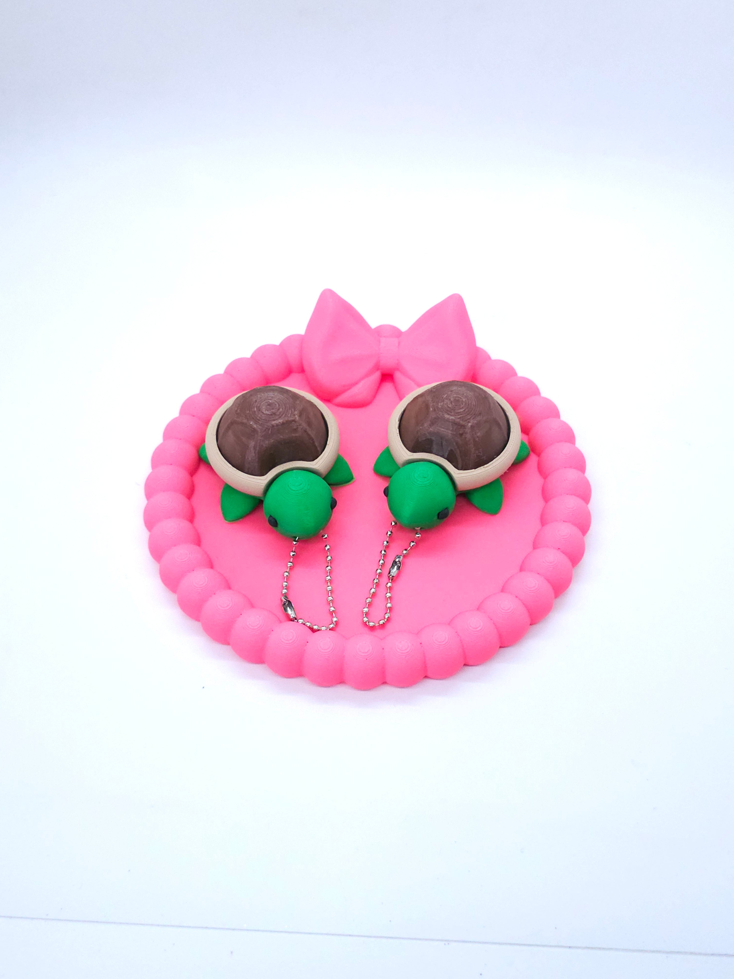 Turtle 3D Printed Fidget Clicker Keychain