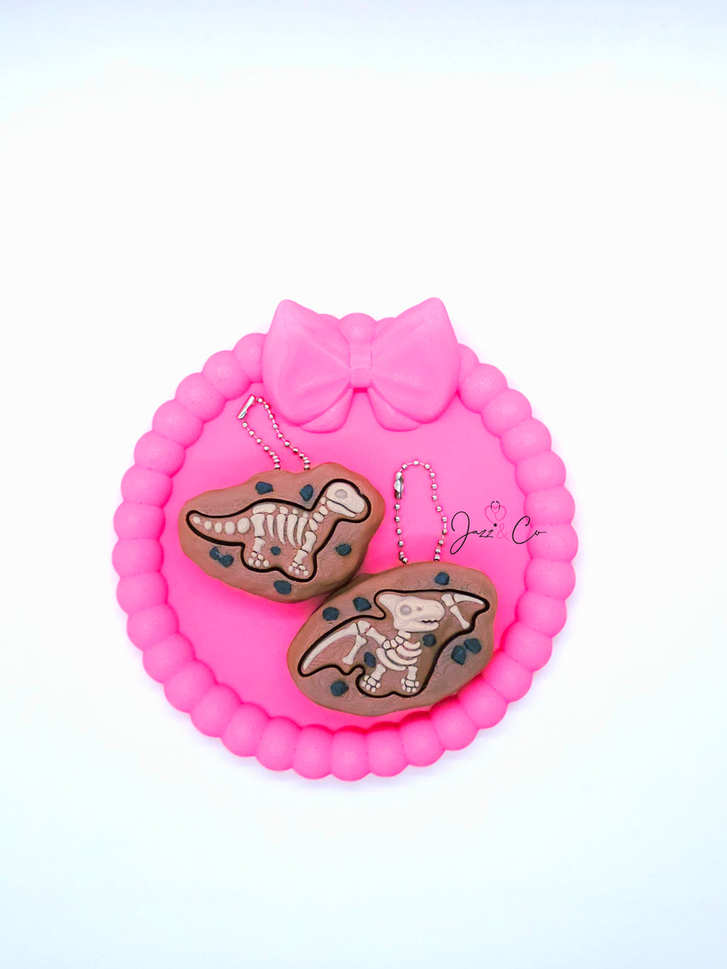 Dinosaur Fossil 3D Printed Fidget Clicker Keychain