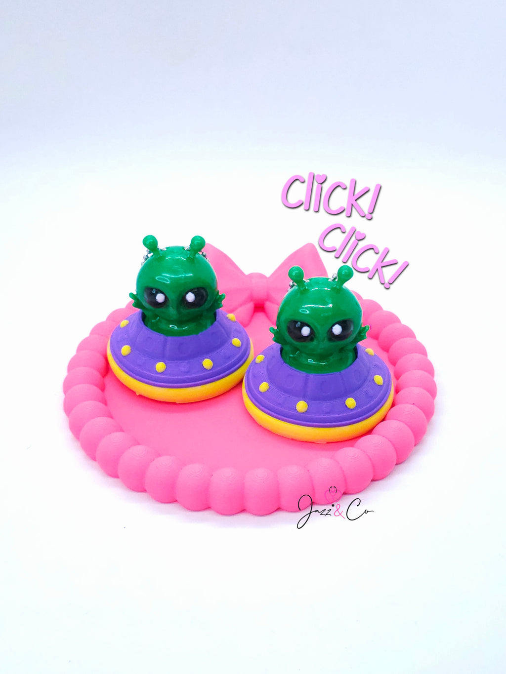 Alien 3D Printed Fidget Clicker Keychain