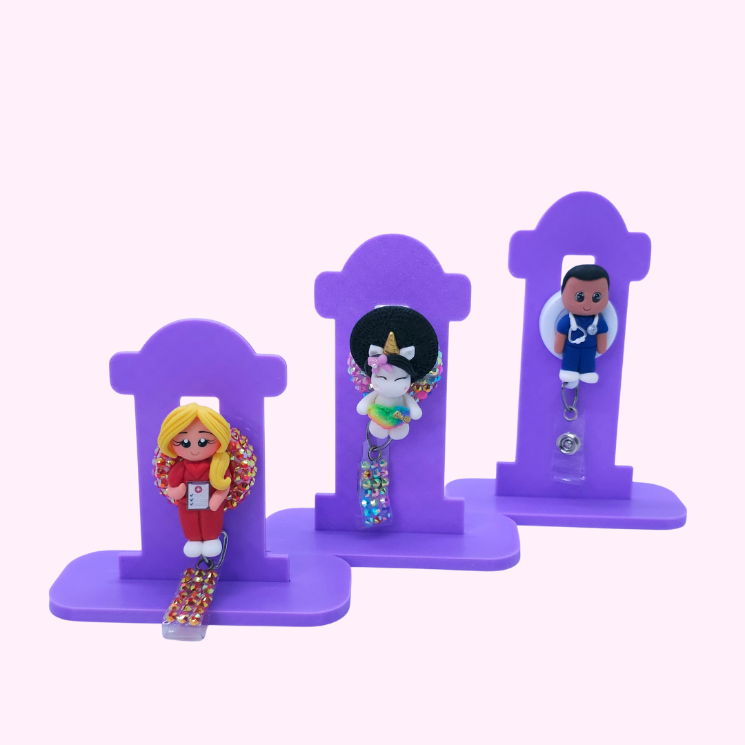 Badge Reel Display Stand - 3D Printed Holder (Small, Medium, Large)