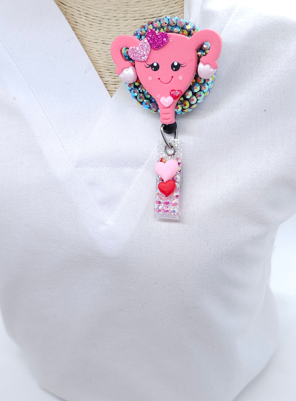 Valentines Day Uterus Badge Reel