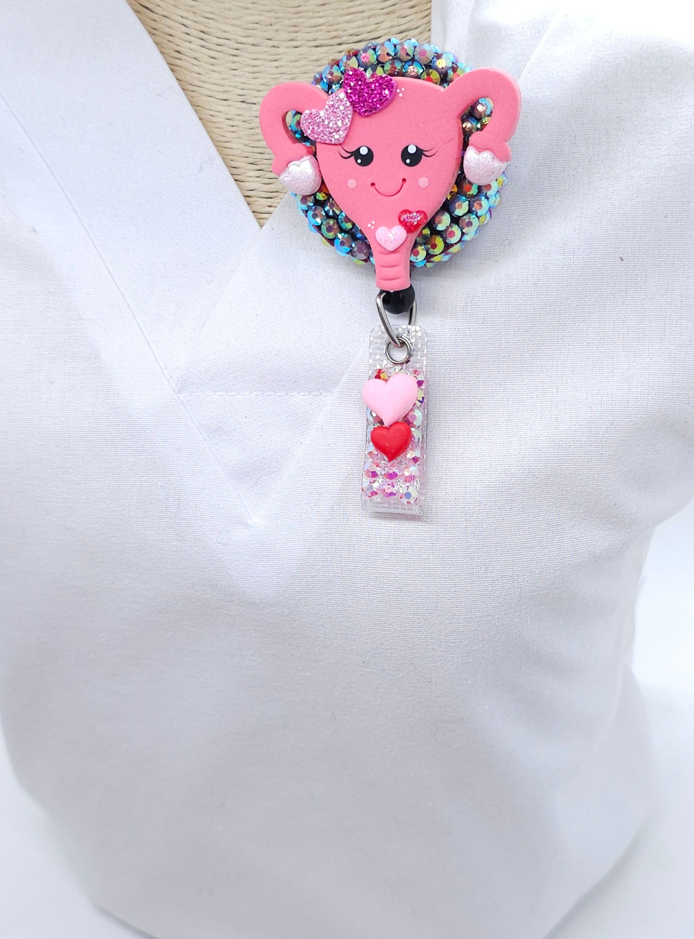 Valentines Day Uterus Badge Reel