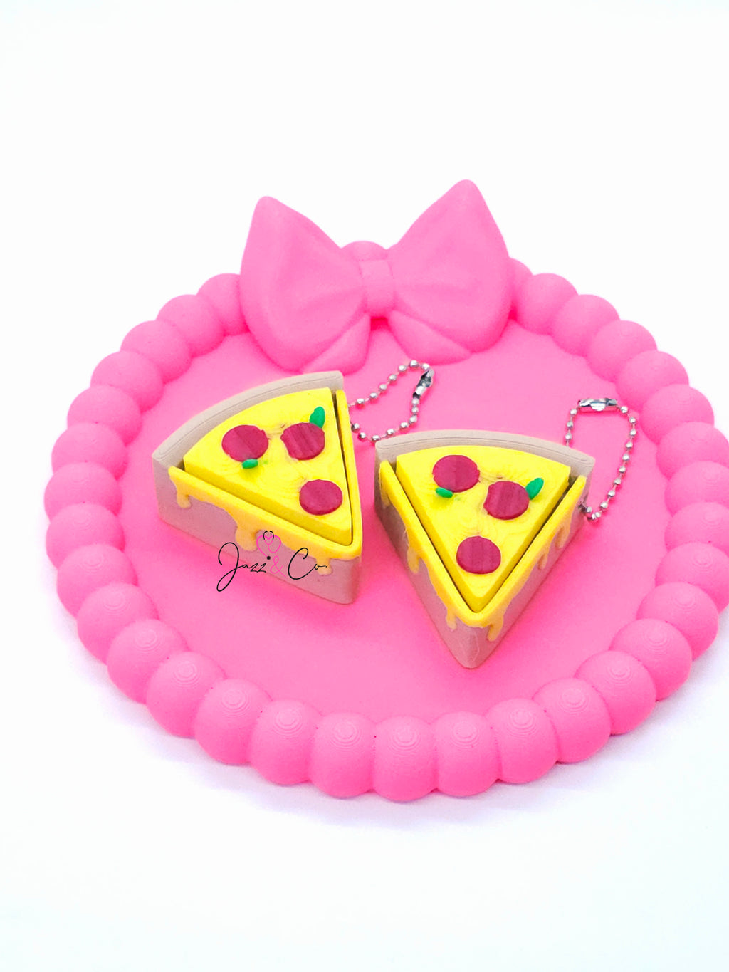 Pizza Slice 3D Printed Fidget Clicker Keychain