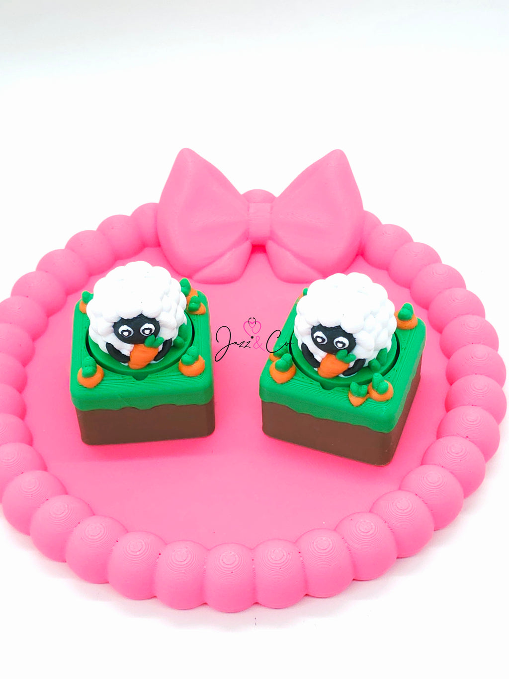 Sheep Garden Fidget Clicker Keychain