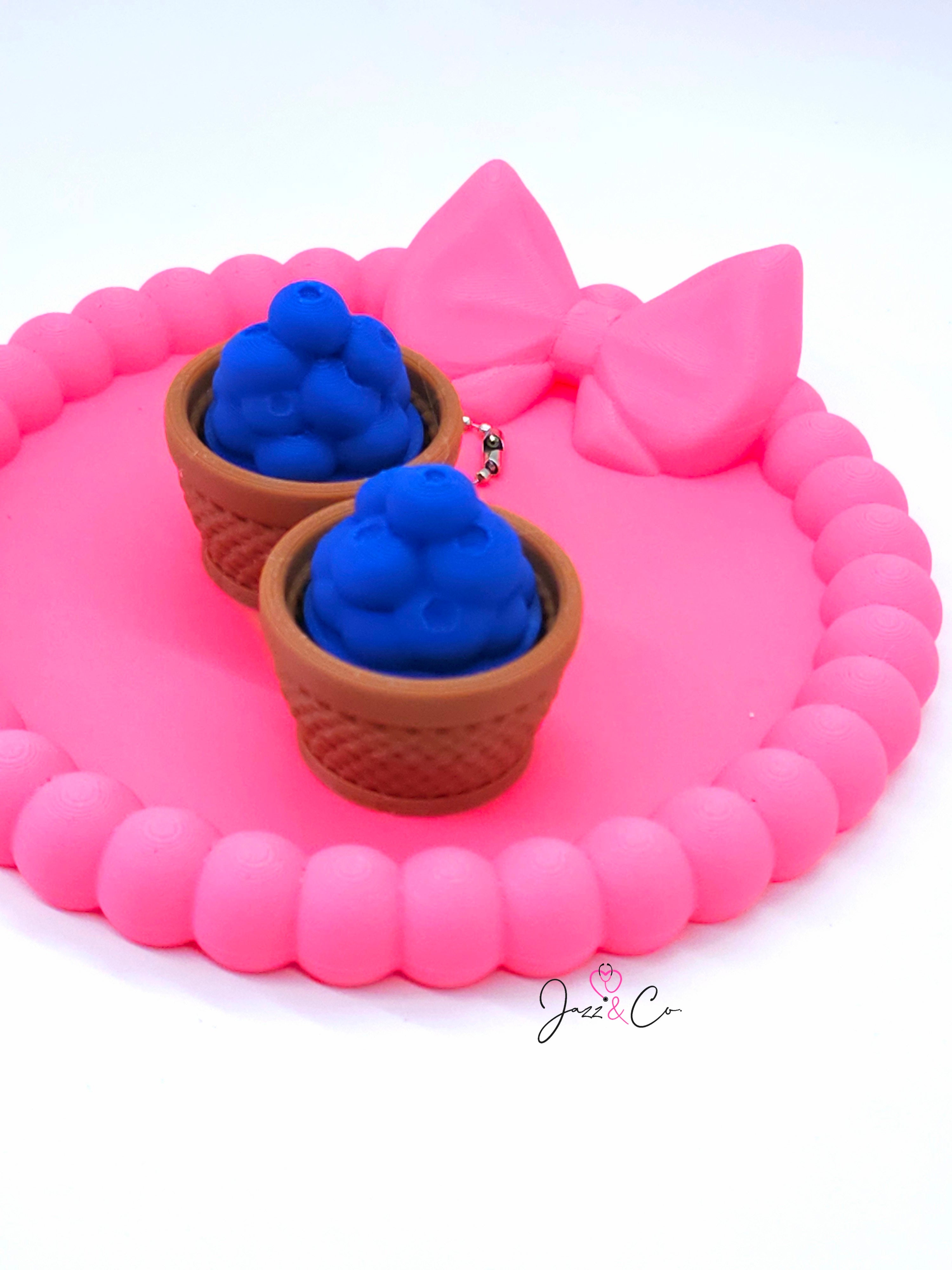 Blueberry Basket Fidget Clicker Keychain
