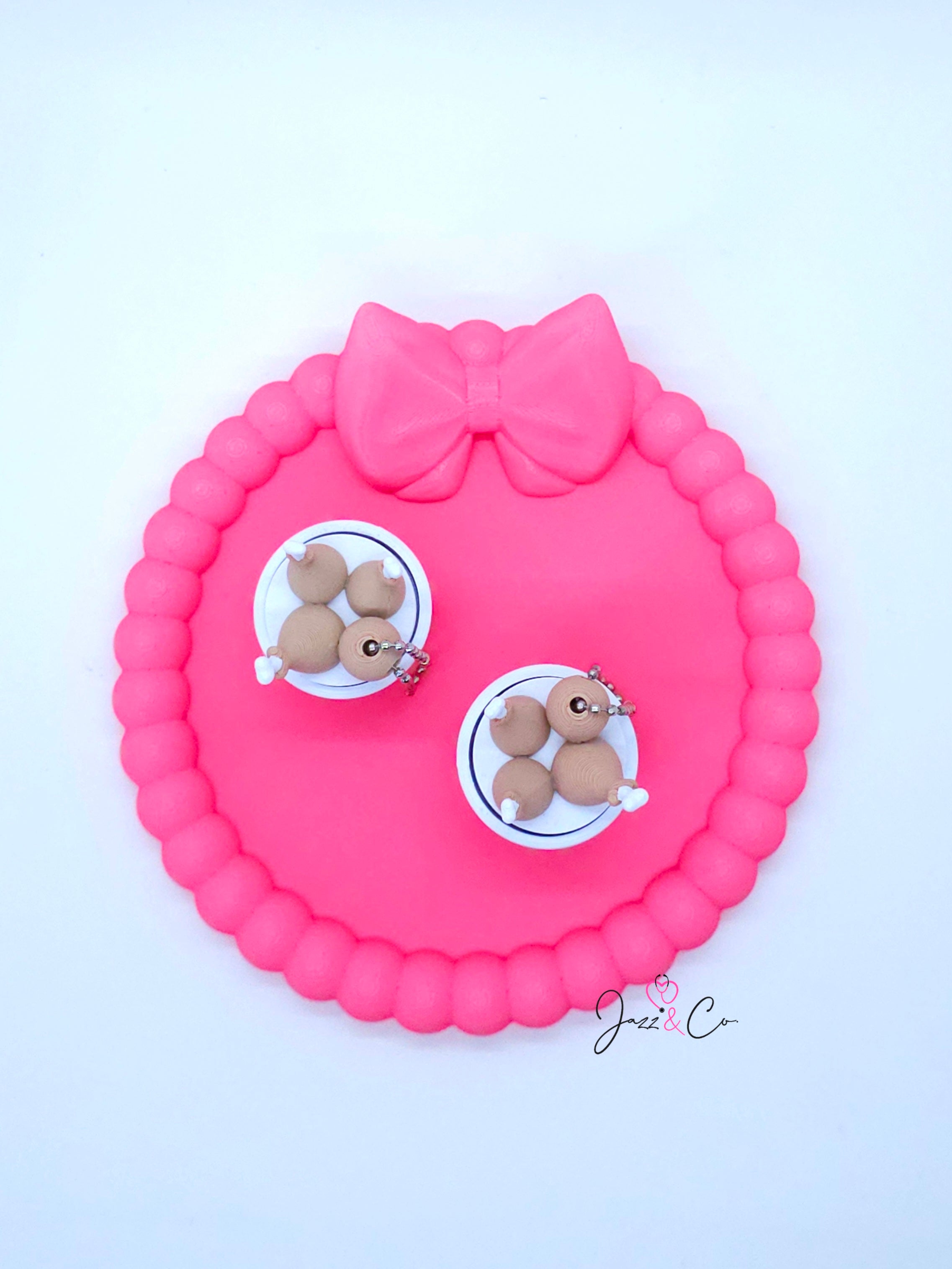 Fried Chicken Bucket 3D Printed Fidget Clicker Keychain