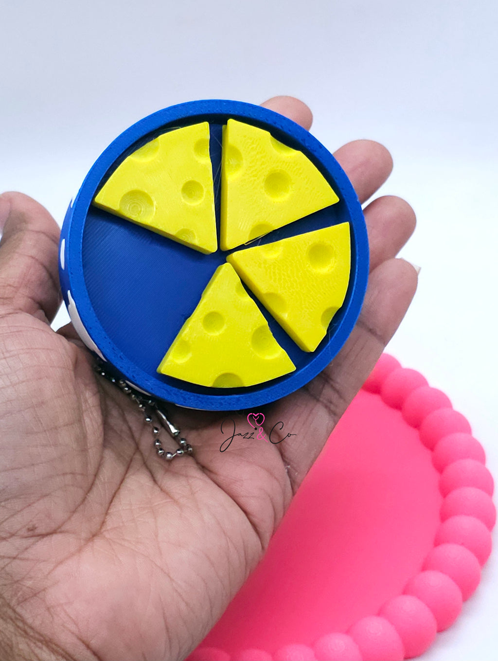 Cheese Wheel Fidget Clicker Keychain