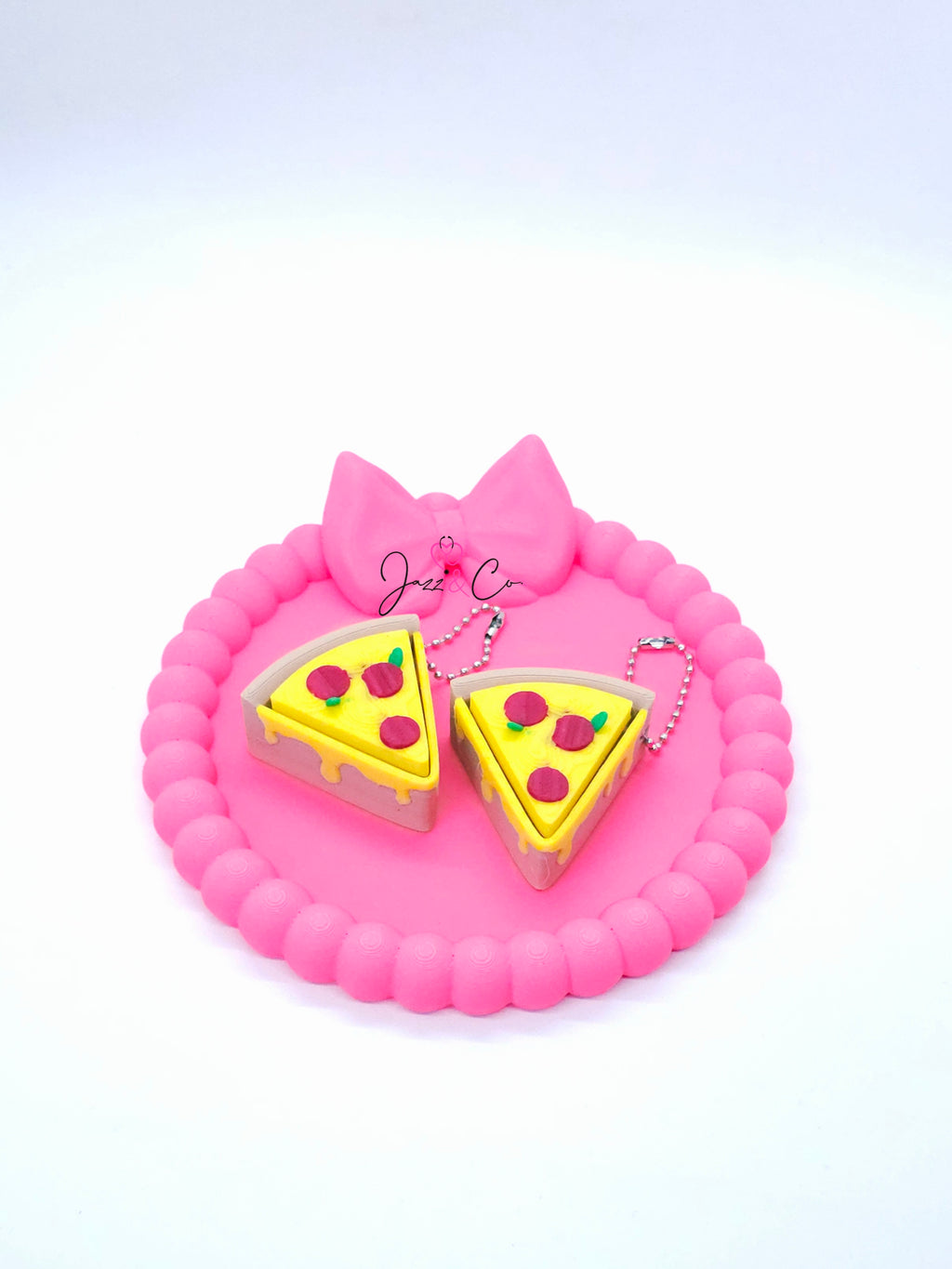 Pizza Slice 3D Printed Fidget Clicker Keychain