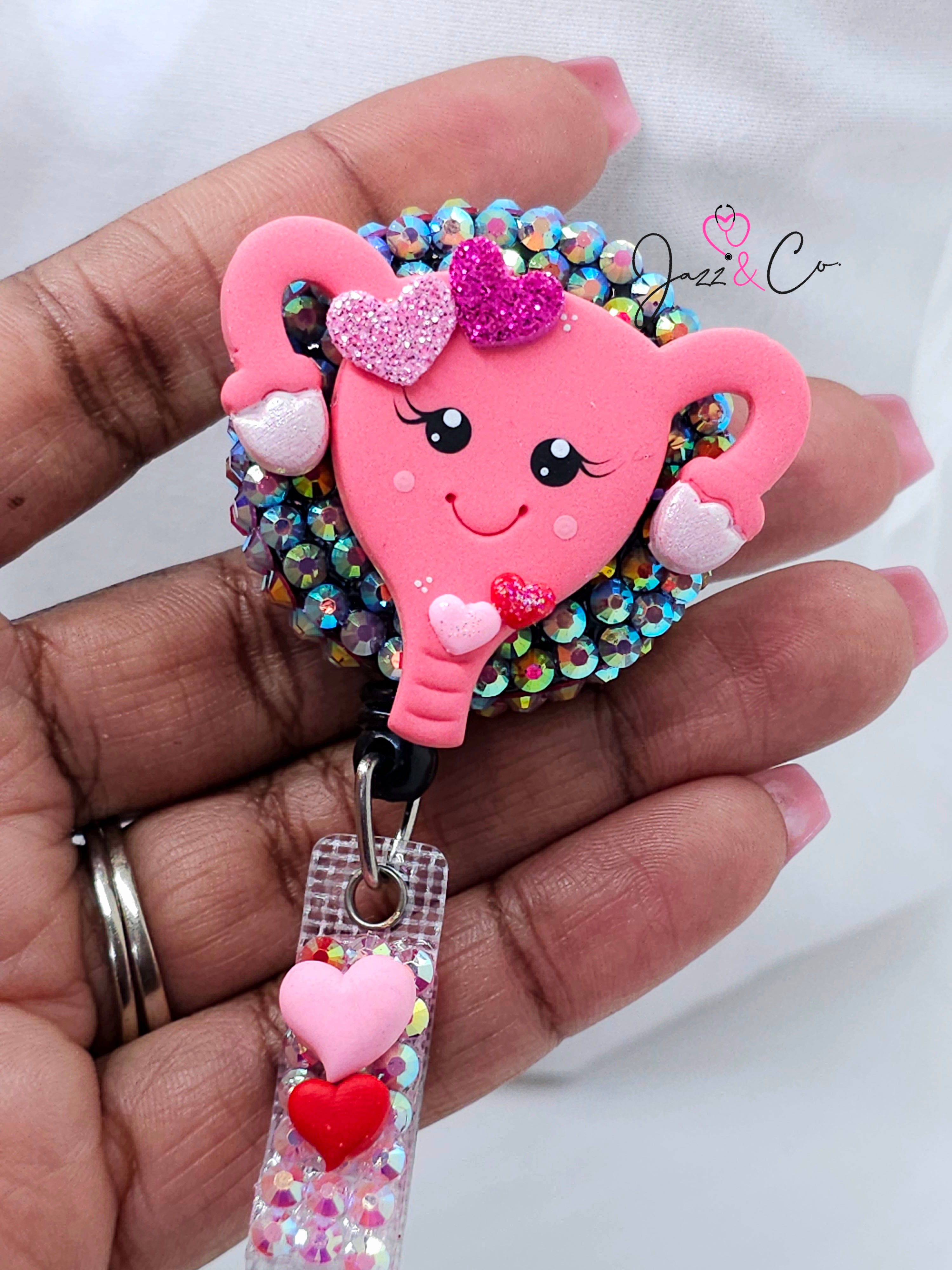 Valentines Day Uterus Badge Reel