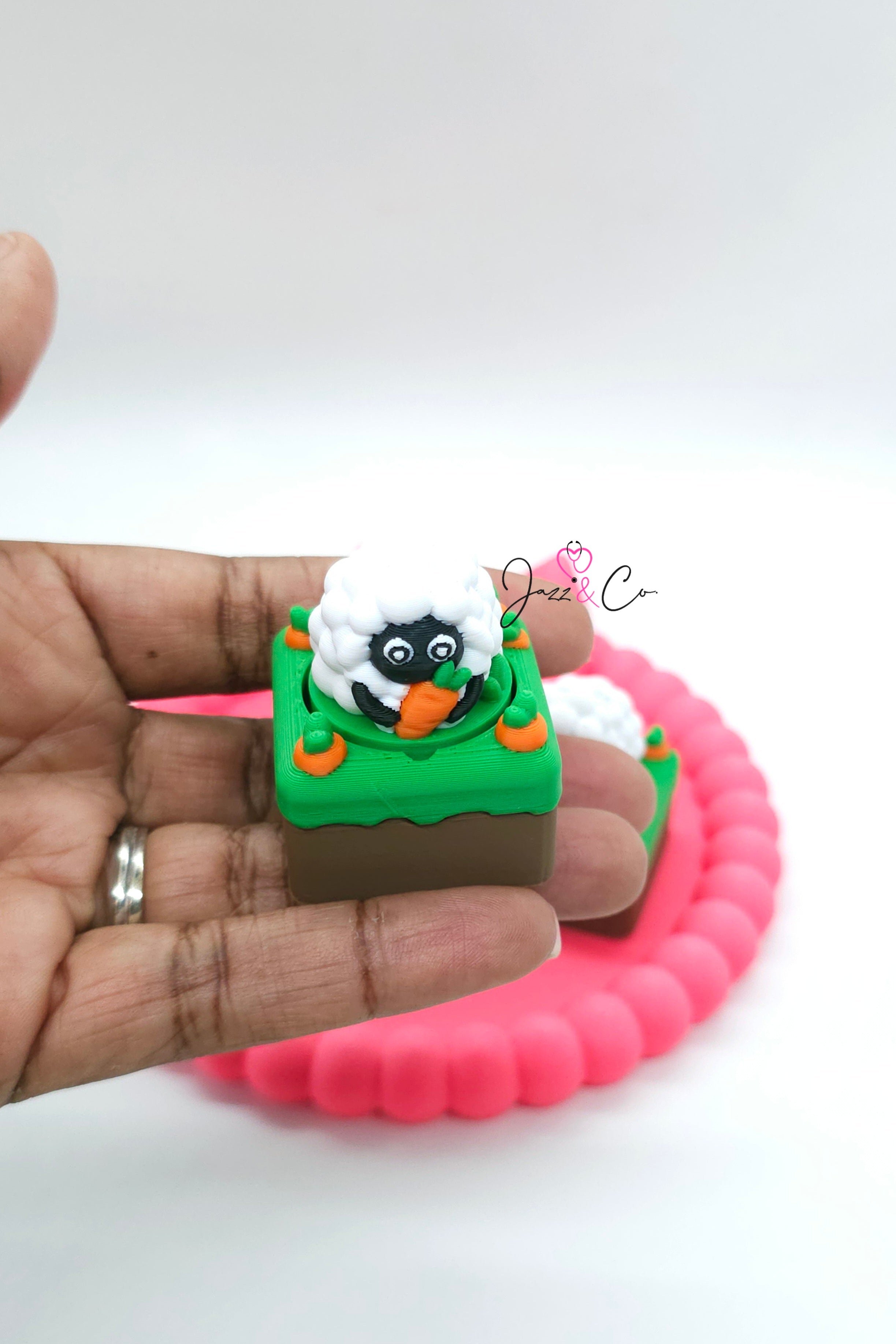 Sheep Garden Fidget Clicker Keychain