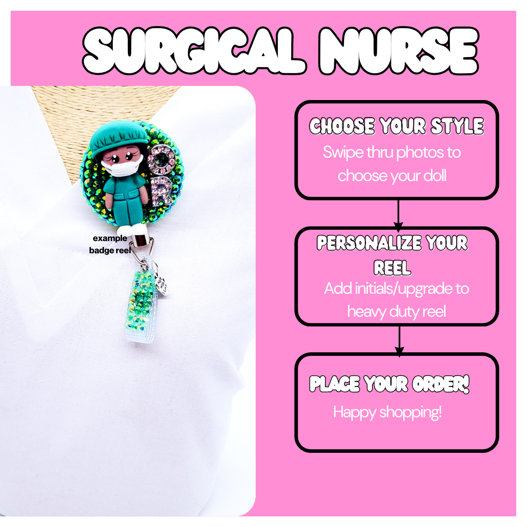 Surgical Nurse & Surgical Tech Badge Reel