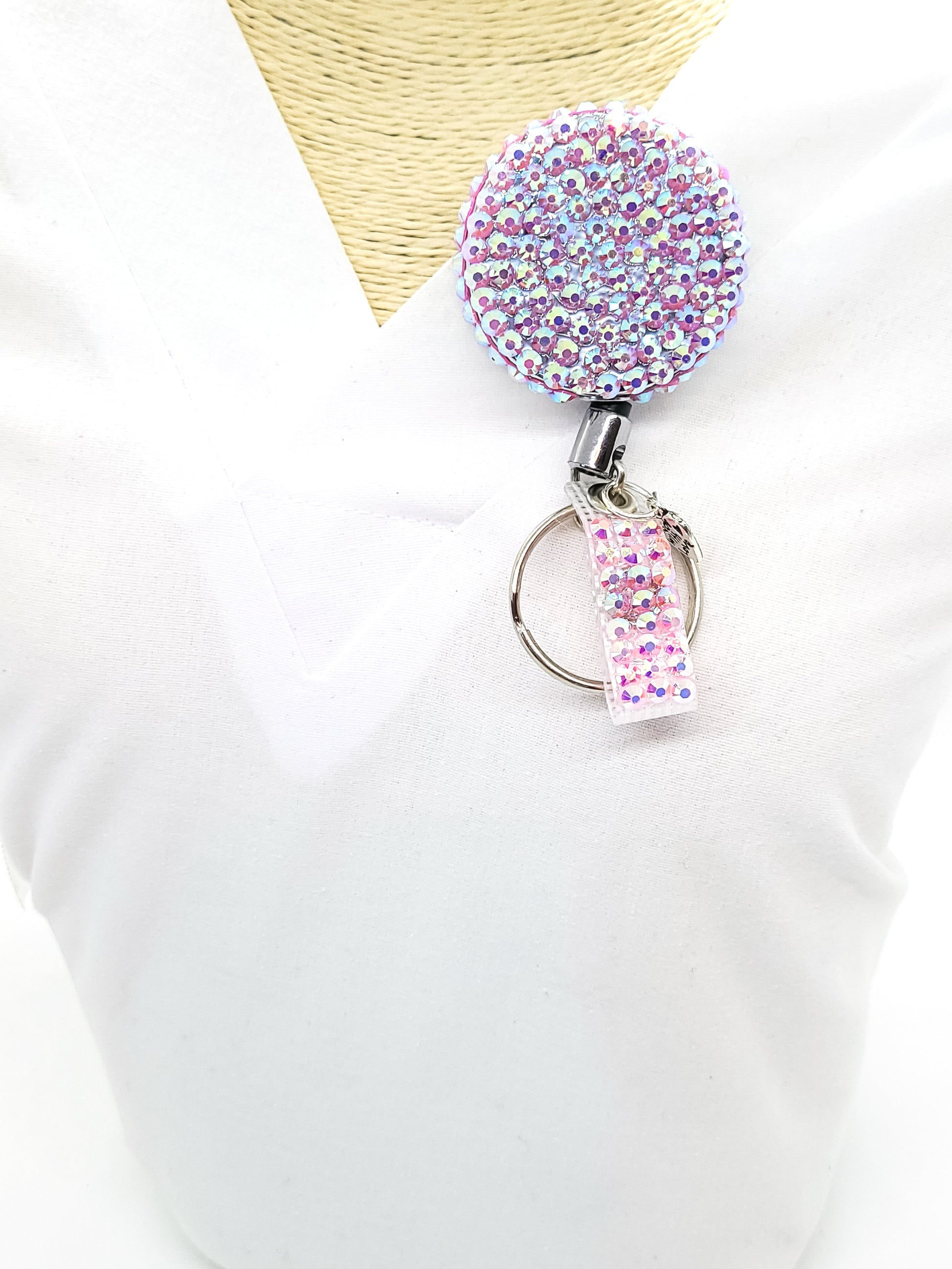 Light Pink Rhinestone Badge Reel